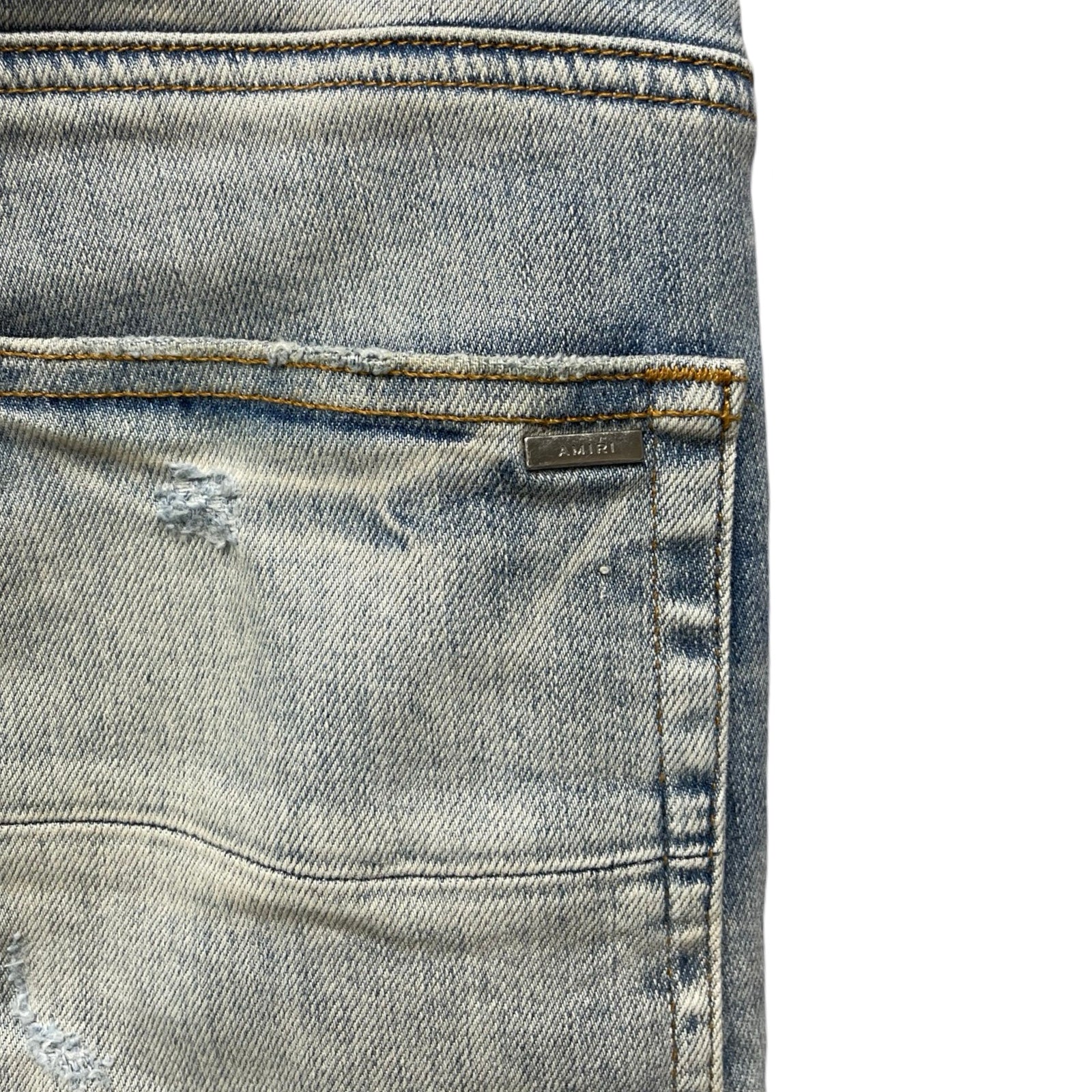 AMIRI Bandana Paisley Distressed Slim Fit Denim Pants Size 29