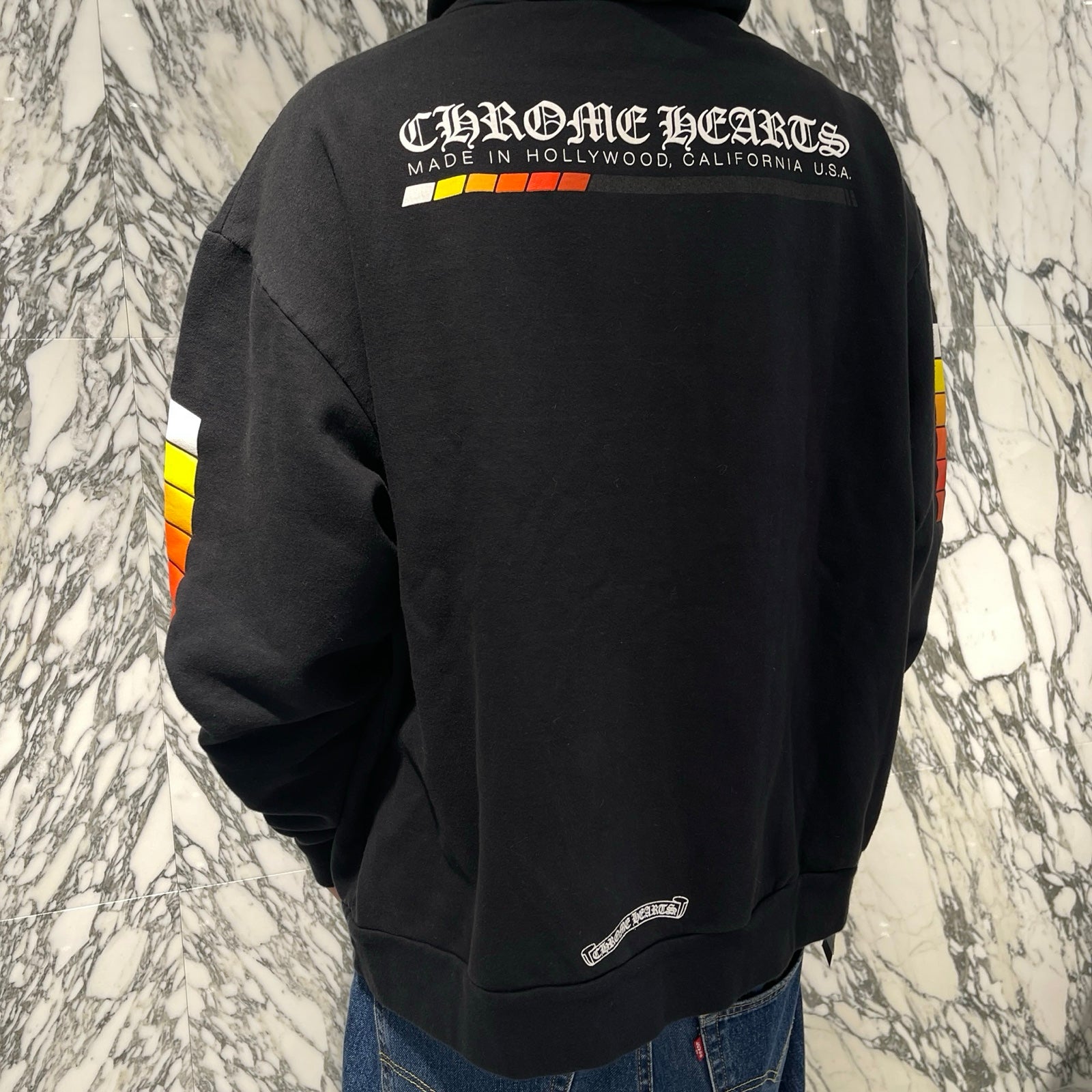 CHROME HEARTS Neon Bar Logo Pullover Hoodie Size L クロムハーツ ネオンバーロゴ プルオーバーフーディー サイズL