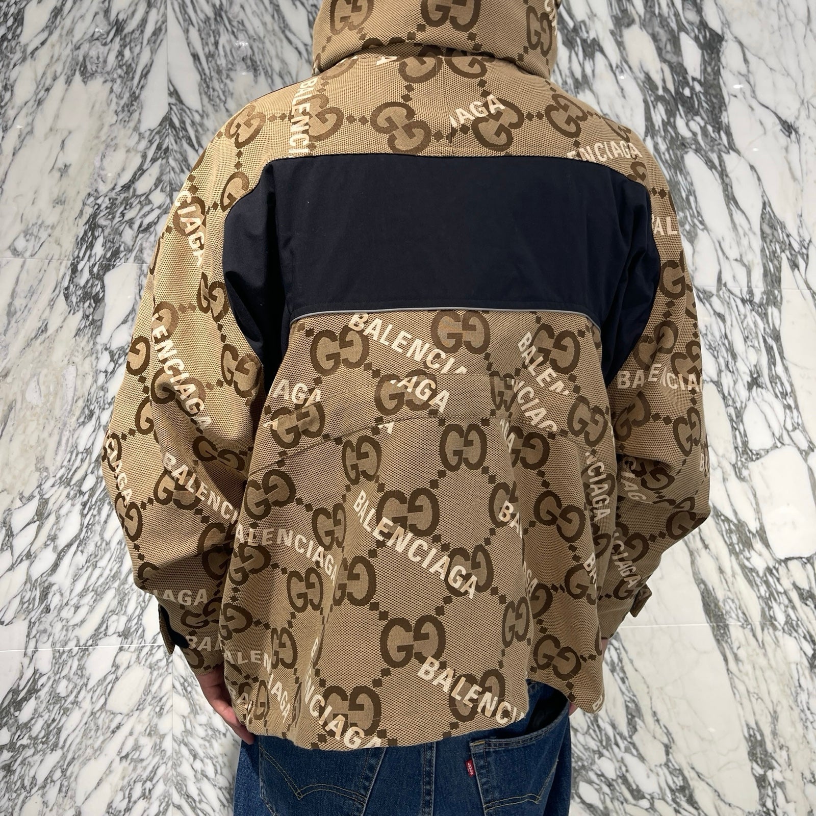 GUCCI × BALENCIAGA 2021AW The Hacker Project Jumbo GG Jacket Size 44 グッチ×バレンシアガ ザ ハッカー プロジェクト ジャンボ GG ジャケット サイズ44