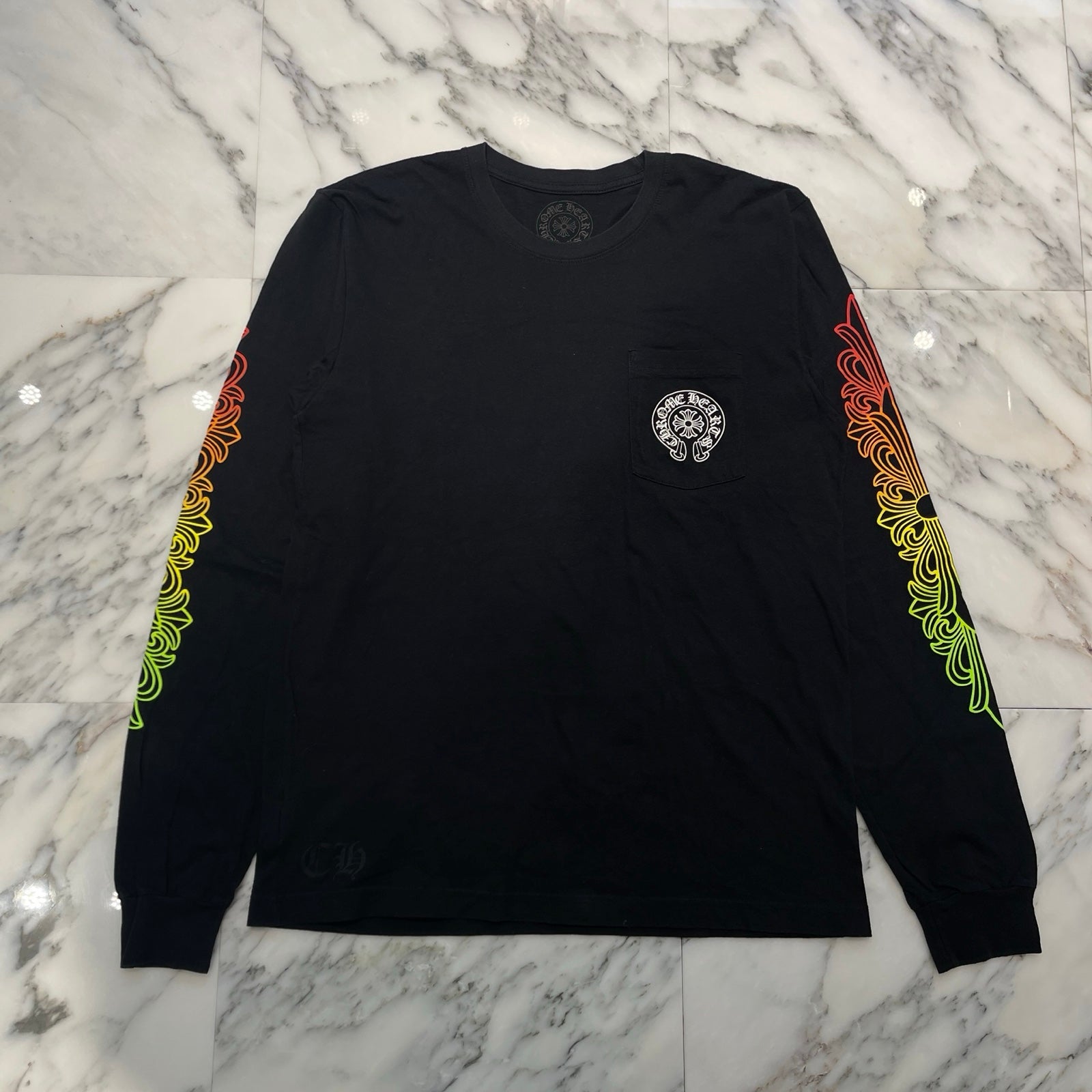 CHROME HEARTS Back Grad Circle Logo Long Sleeve Tee Size L