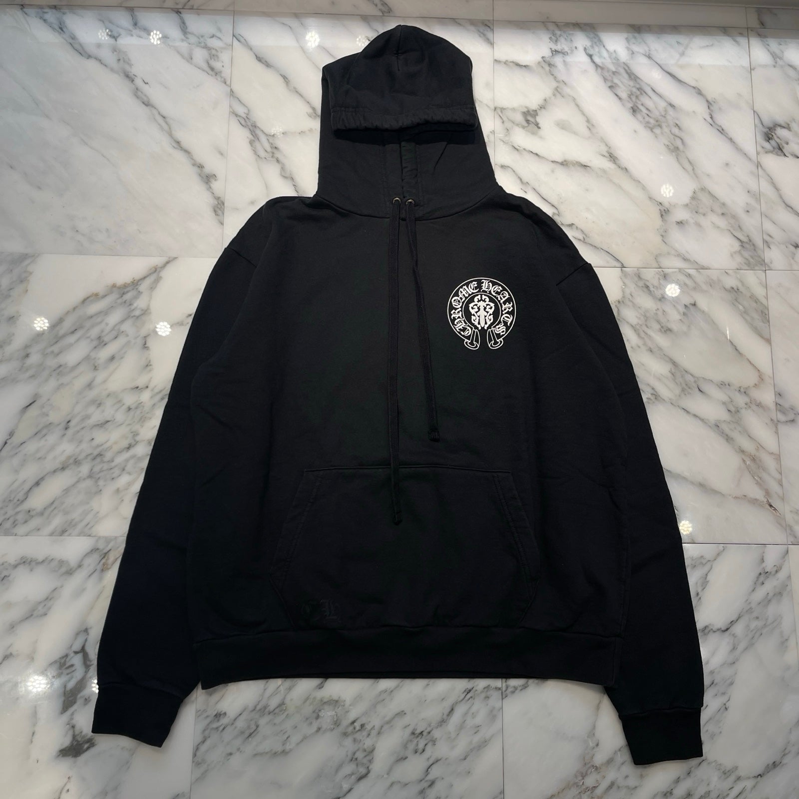 CHROME HEARTS American Flag Scroll Logo Pullover Hoodie Size L クロムハーツ アメリカ国旗 スクロールロゴ プルオーバーフーディー サイズL