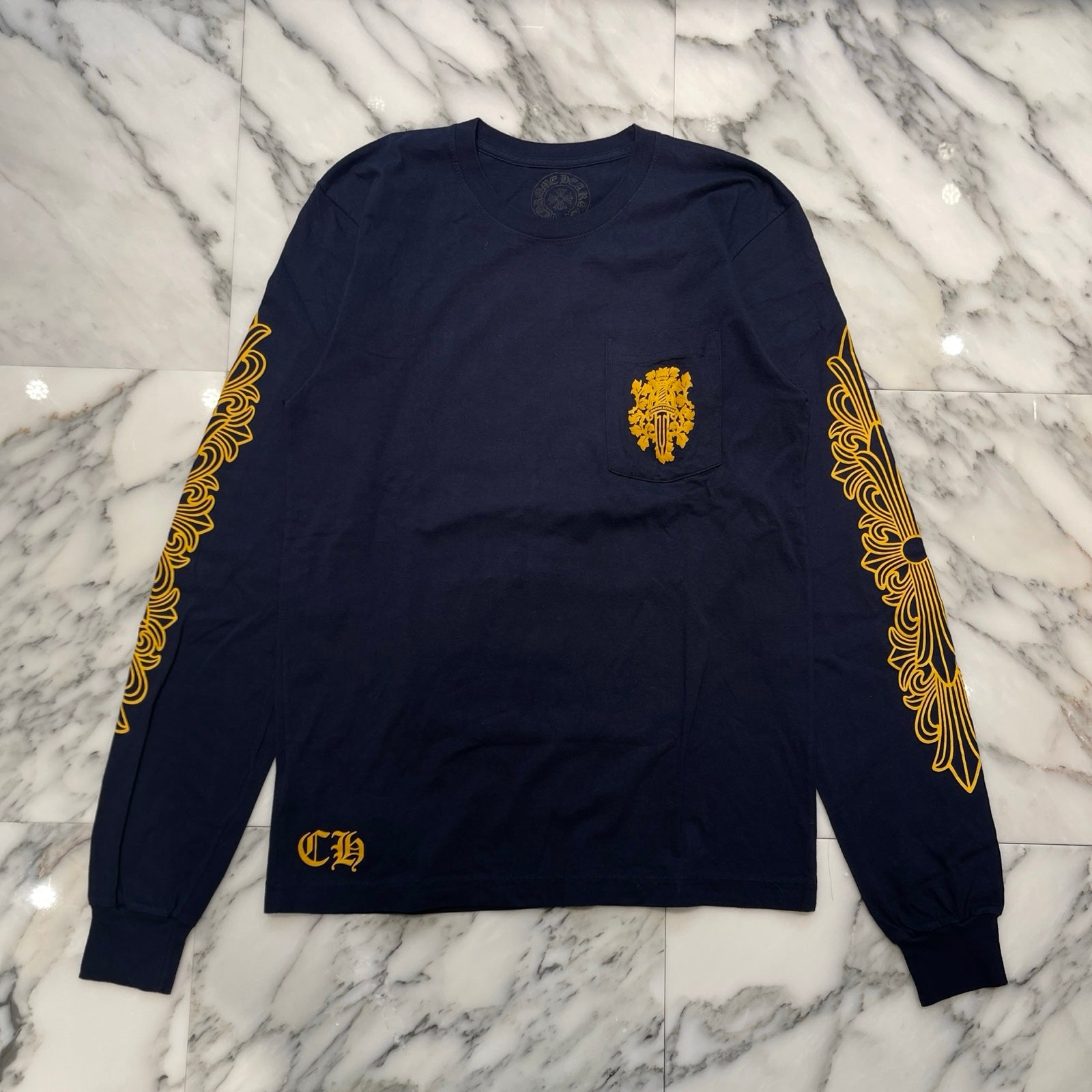 CHROME HEARTS Floral Cross Vine Dagger Long Sleeve Tee Size M クロムハーツ フローラルクロス ヴァインダガー ロングスリーブTシャツ サイズM