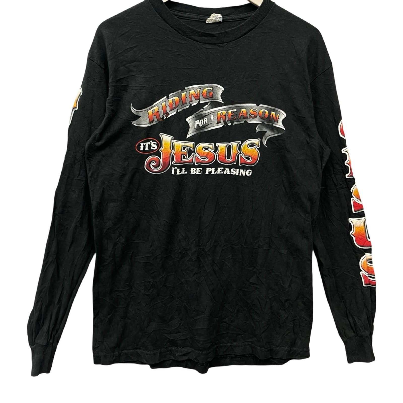 Vintage 90's Riding For A Reason "IT'S JESUS" L/S Tee Size M