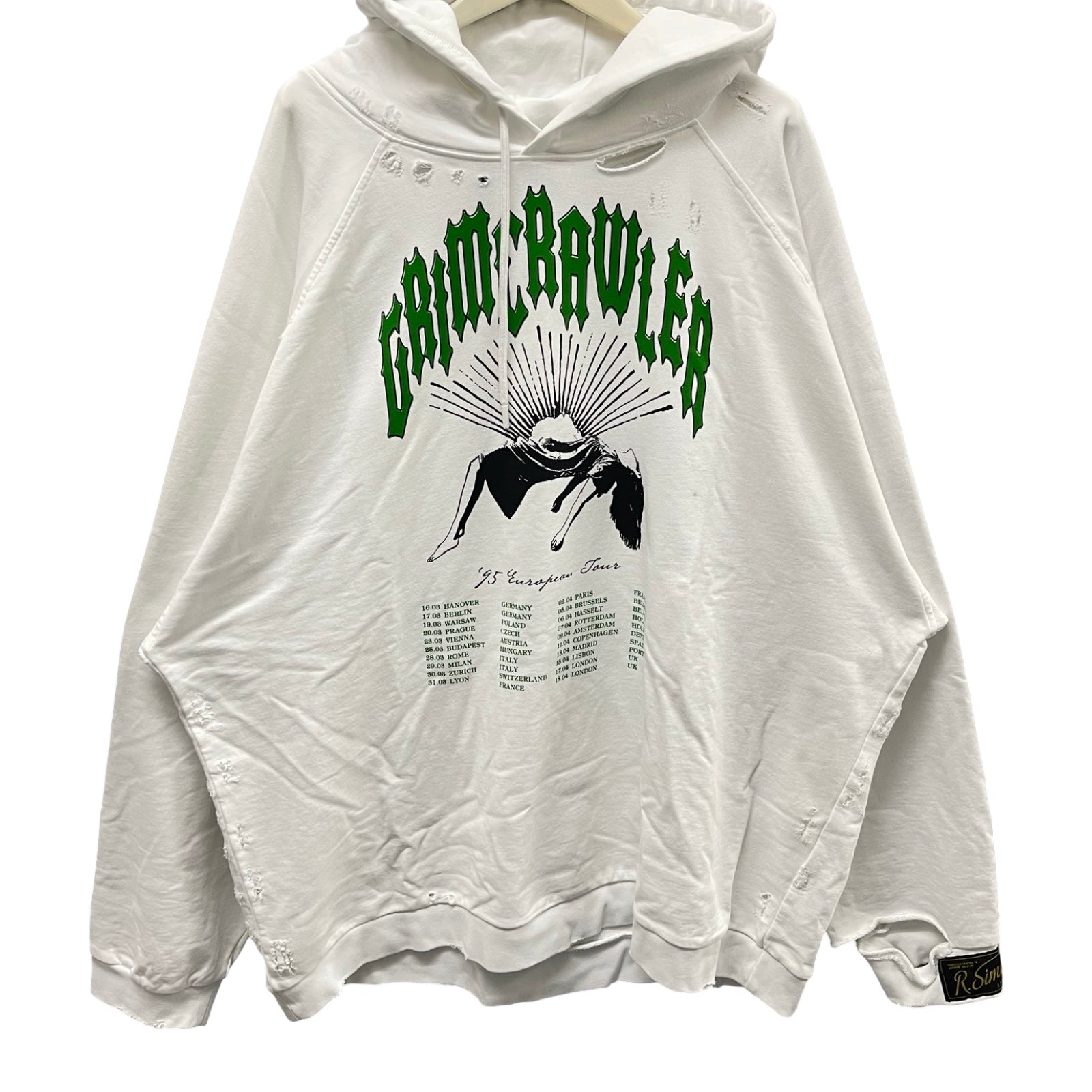 RAF SIMONS 2022SS GRIM CRAWLER DESTROYED HOODIE 221-M176 Size M