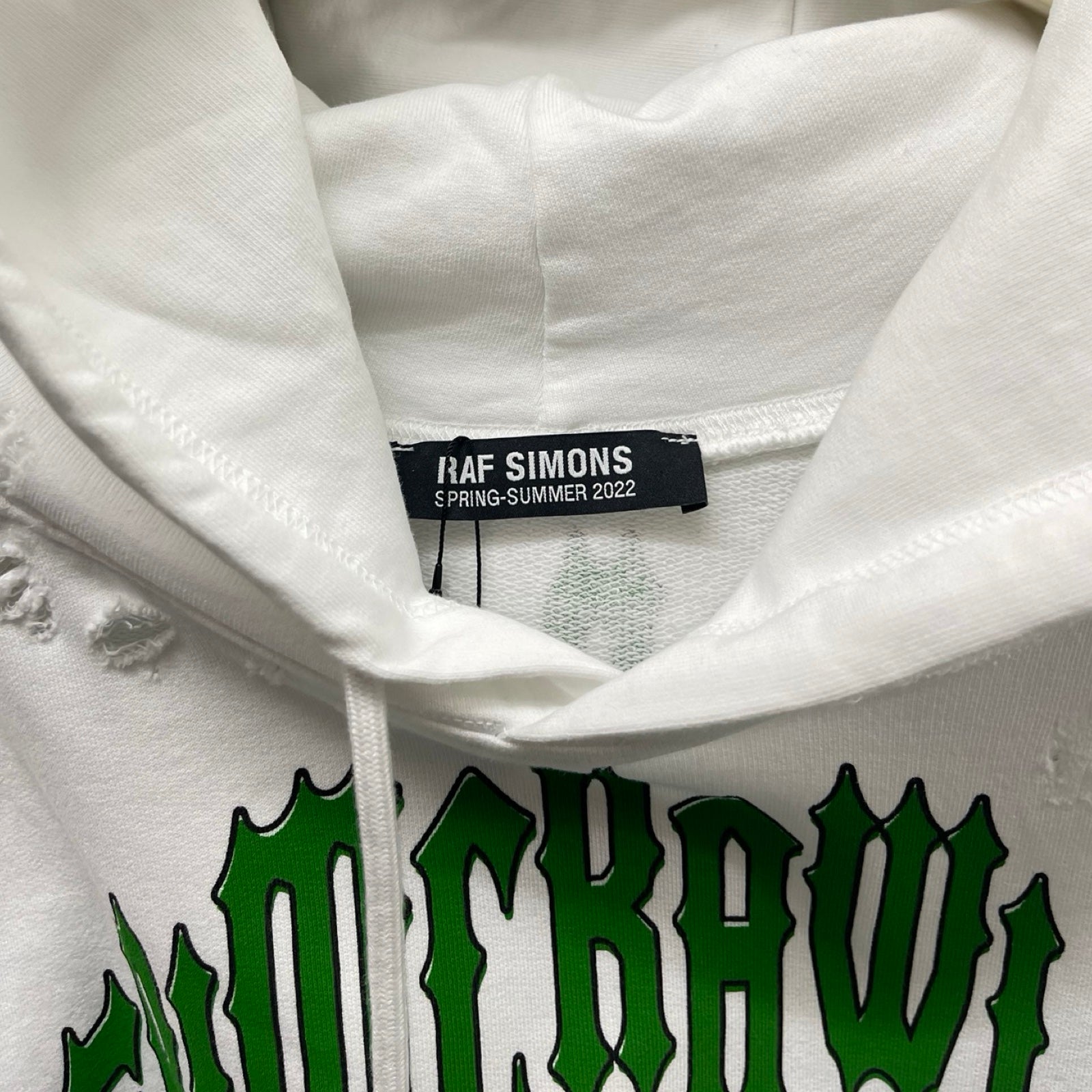 RAF SIMONS 2022SS GRIM CRAWLER DESTROYED HOODIE 221-M176 Size M