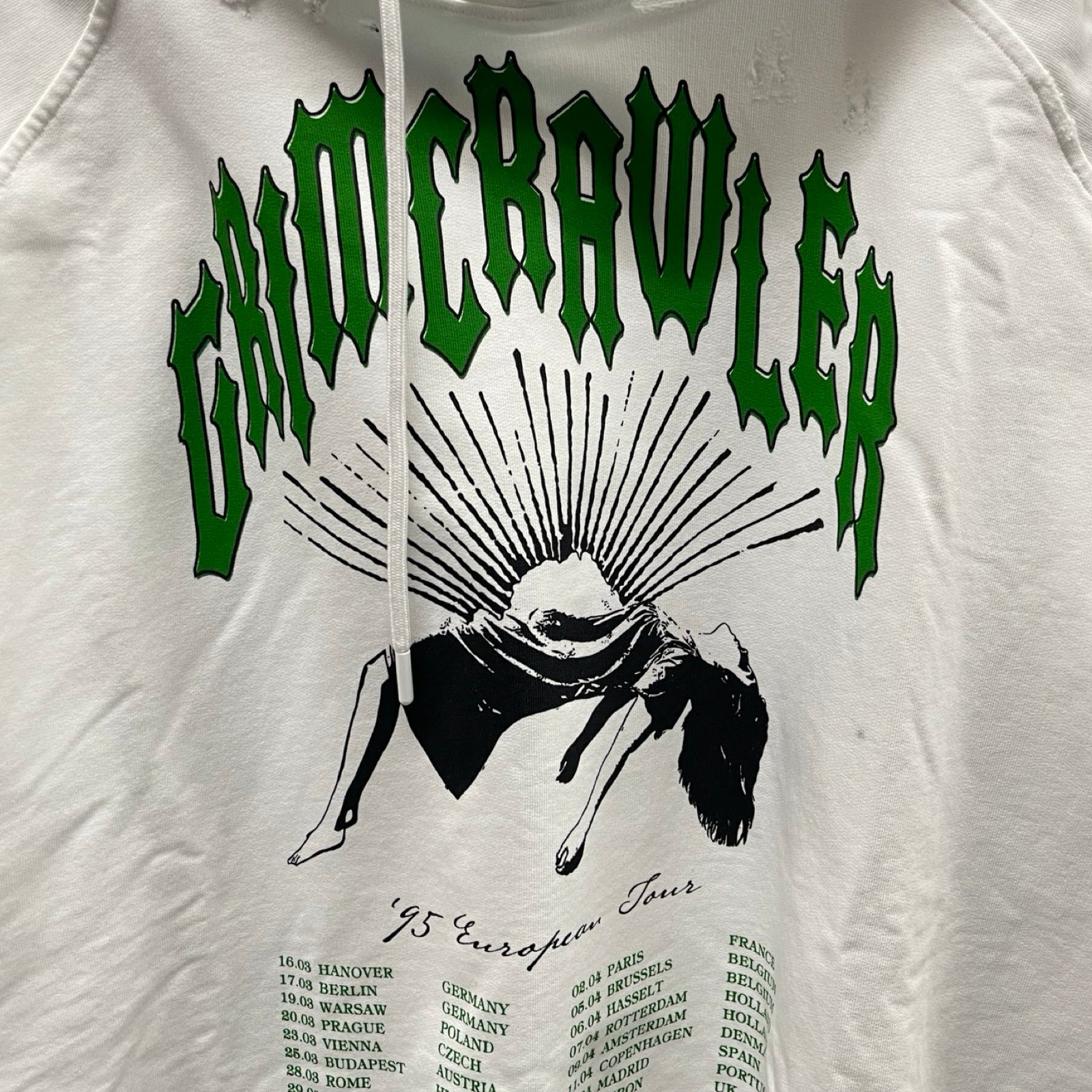RAF SIMONS 2022SS GRIM CRAWLER DESTROYED HOODIE 221-M176 Size M