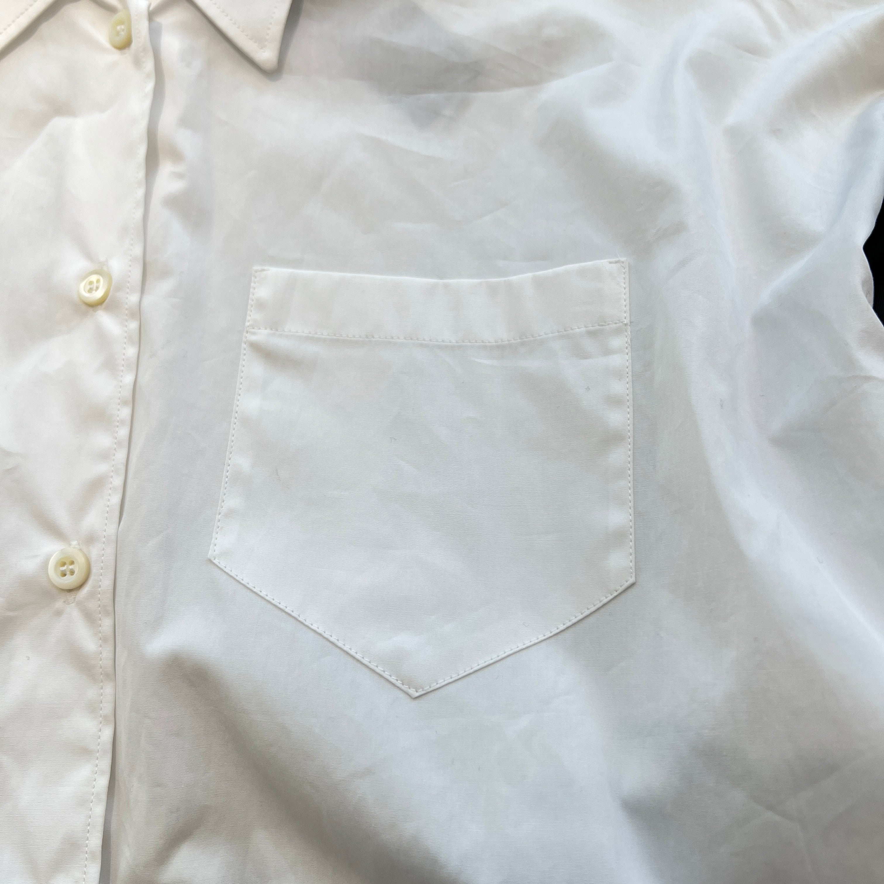 PRADA 2021AW Nylon Arm Panel Triangle Logo Plate Shirt P415F S212 1YY2 Size 36 プラダ アームナイロン切替トライアングルロゴプレートシャツ サイズ36