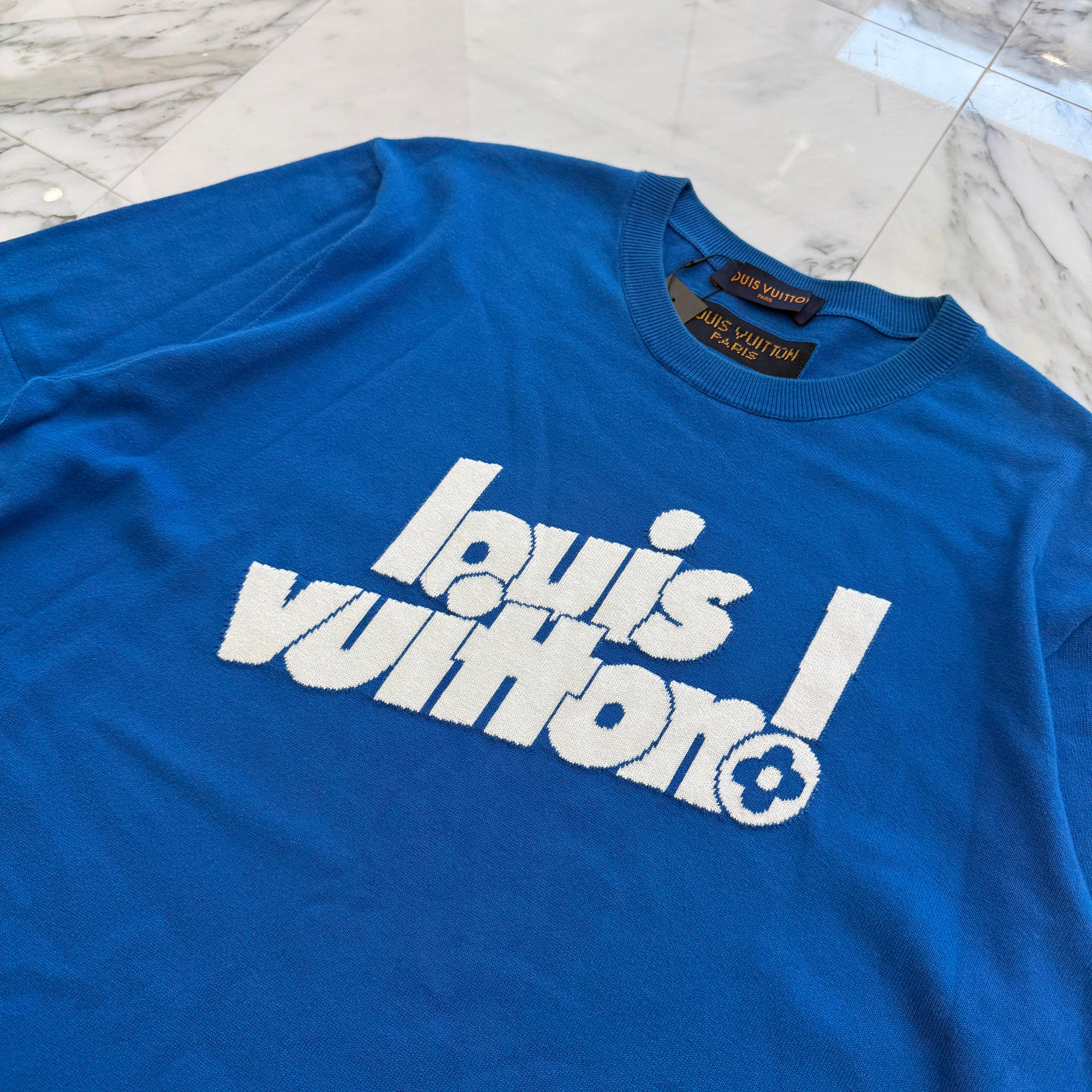 LOUIS VUITTON 2021AW Everyday LV Crewneck Short Sleeved Knit Tee HLN84W Size 4L ルイヴィトン エブリデイLV クルーネック 半袖ニットTシャツ サイズ4L