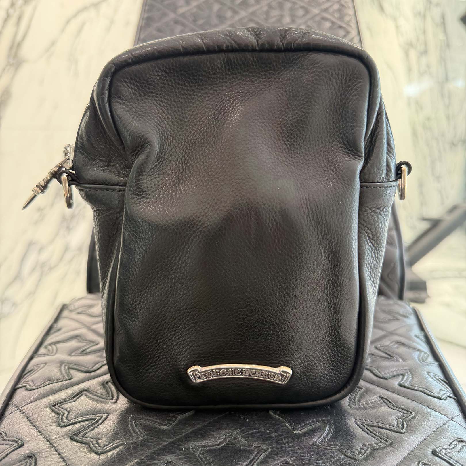 CHROME HEARTS TAKAMINI 3 Cemetery Cross Patch Shoulder Bag クロムハーツ タカミニ 3セメタリークロスパッチ ショルダーバッグ