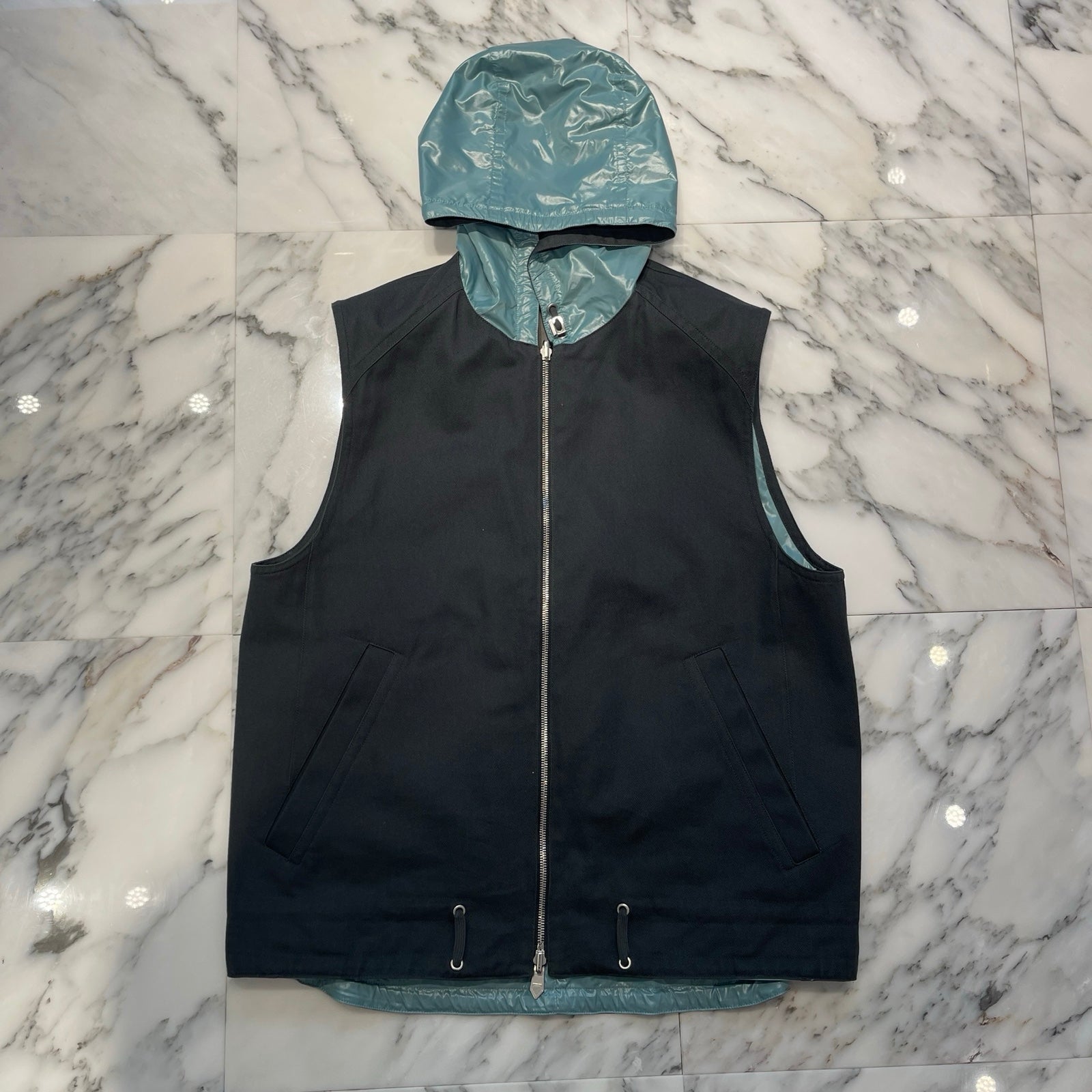 HERMES Reversible Zipped Hooded Vest Size 52 エルメス リバーシブル ジップフーディーベスト エルメス リバーシブル ジップフーデッドベスト サイズ52