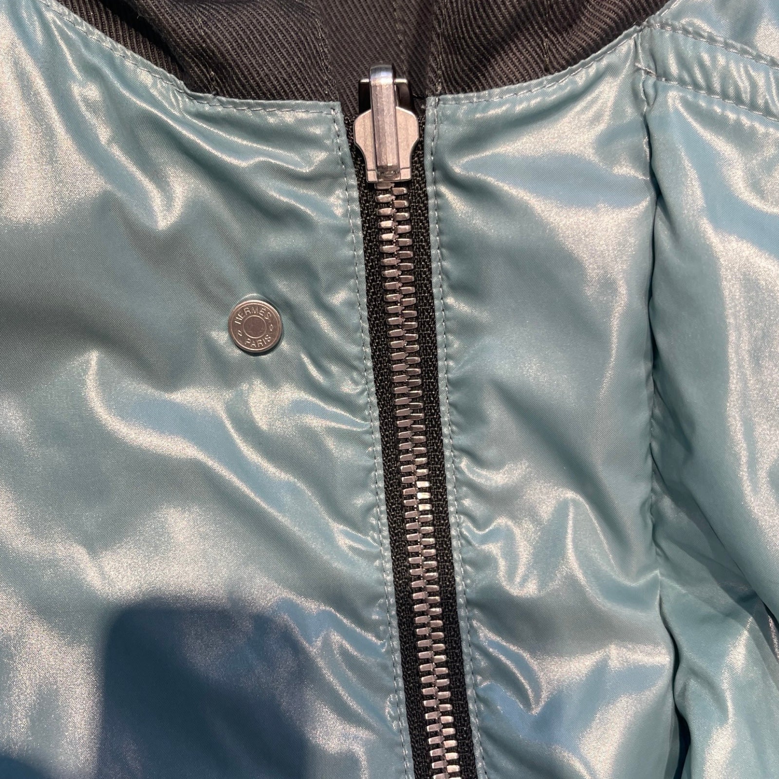 HERMES Reversible Zipped Hooded Vest Size 52 エルメス リバーシブル