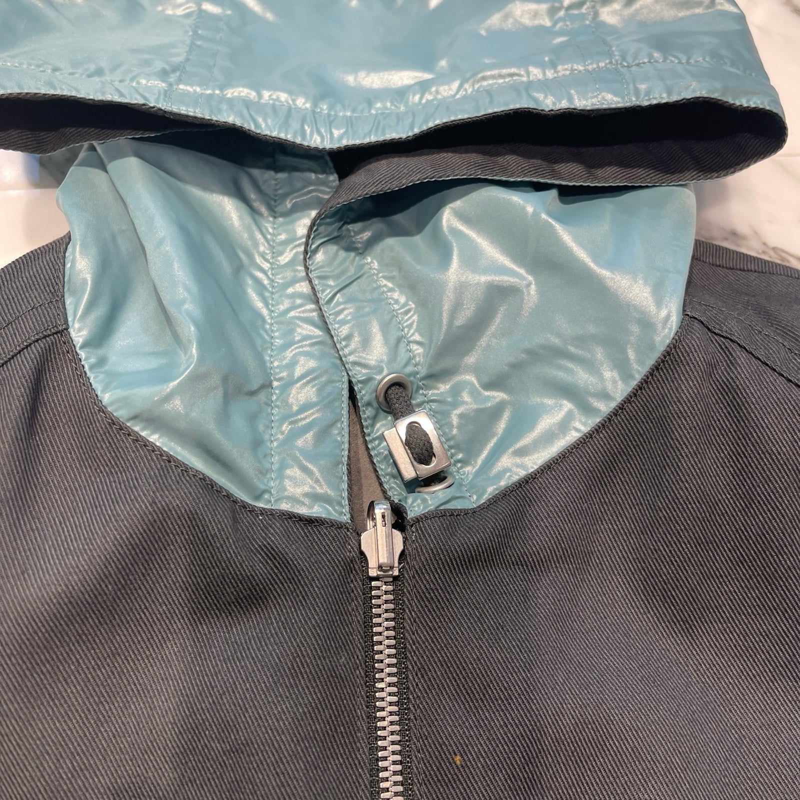 HERMES Reversible Zipped Hooded Vest Size 52 エルメス リバーシブル