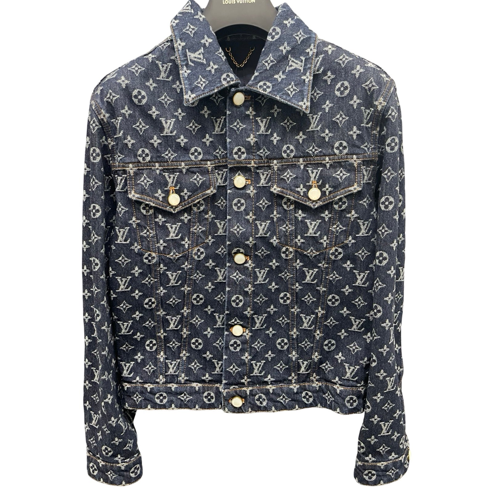 LOUIS VUITTON 2024AW Monogram Jacquard Denim Jacket 1AFWWU Size 44