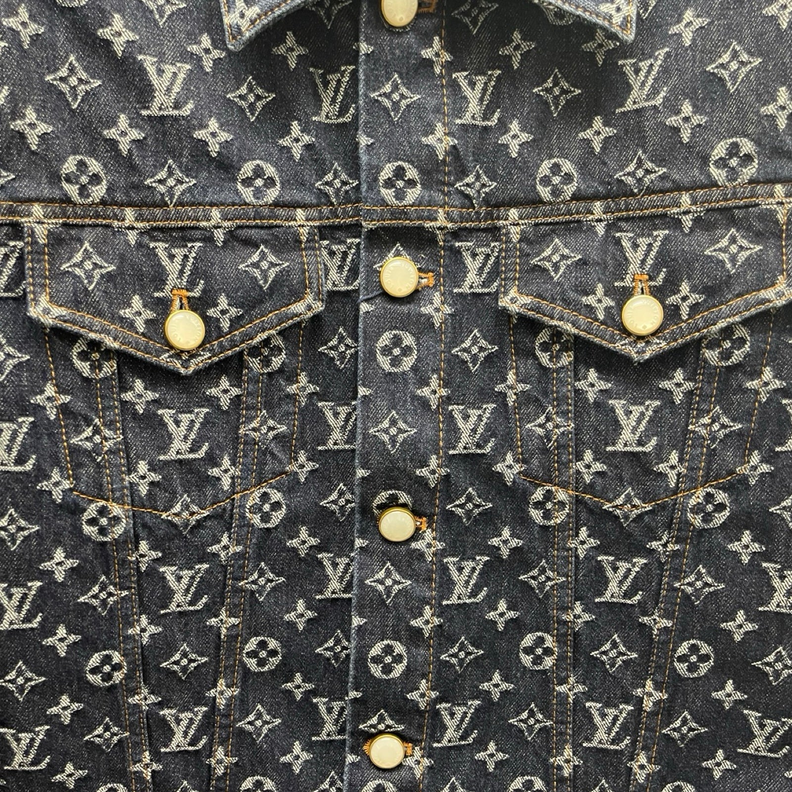 LOUIS VUITTON 2024AW Monogram Jacquard Denim Jacket 1AFWWU Size 44