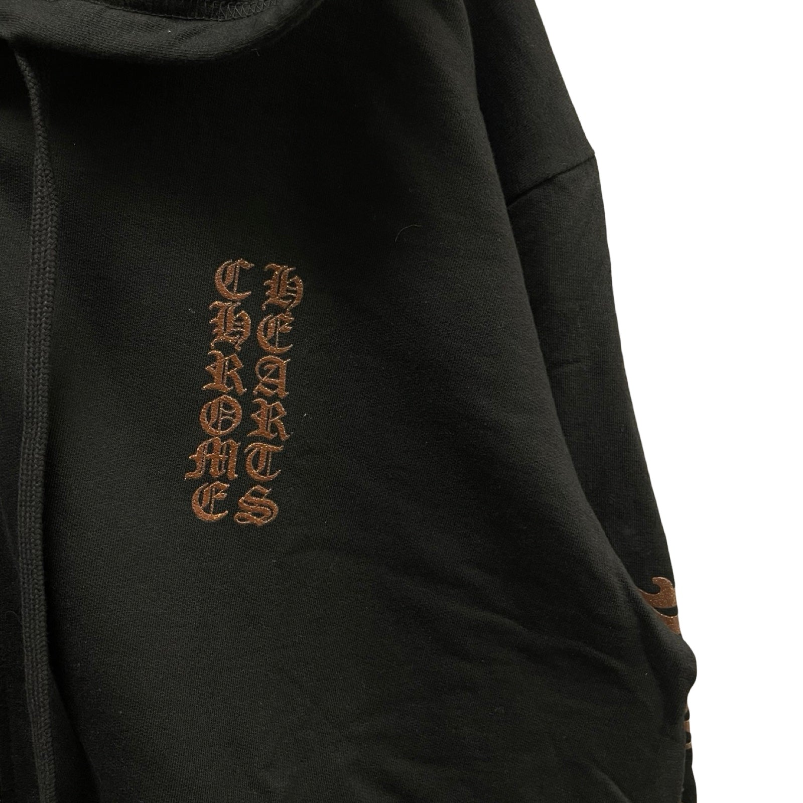 CHROME HEARTS 1998 Glitter Vertical Logo Zip Up Hoodie Size L