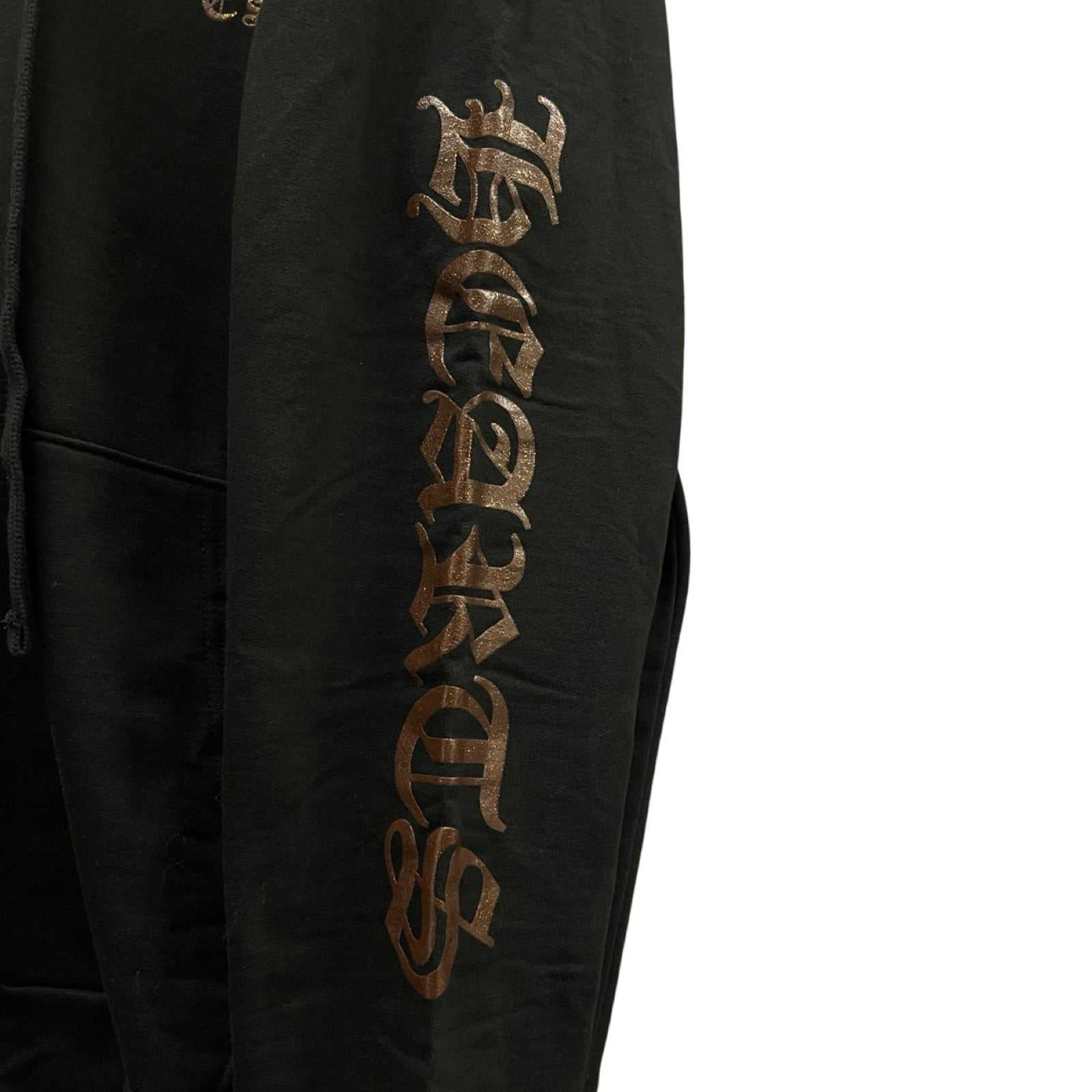 CHROME HEARTS 1998 Glitter Vertical Logo Zip Up Hoodie Size L