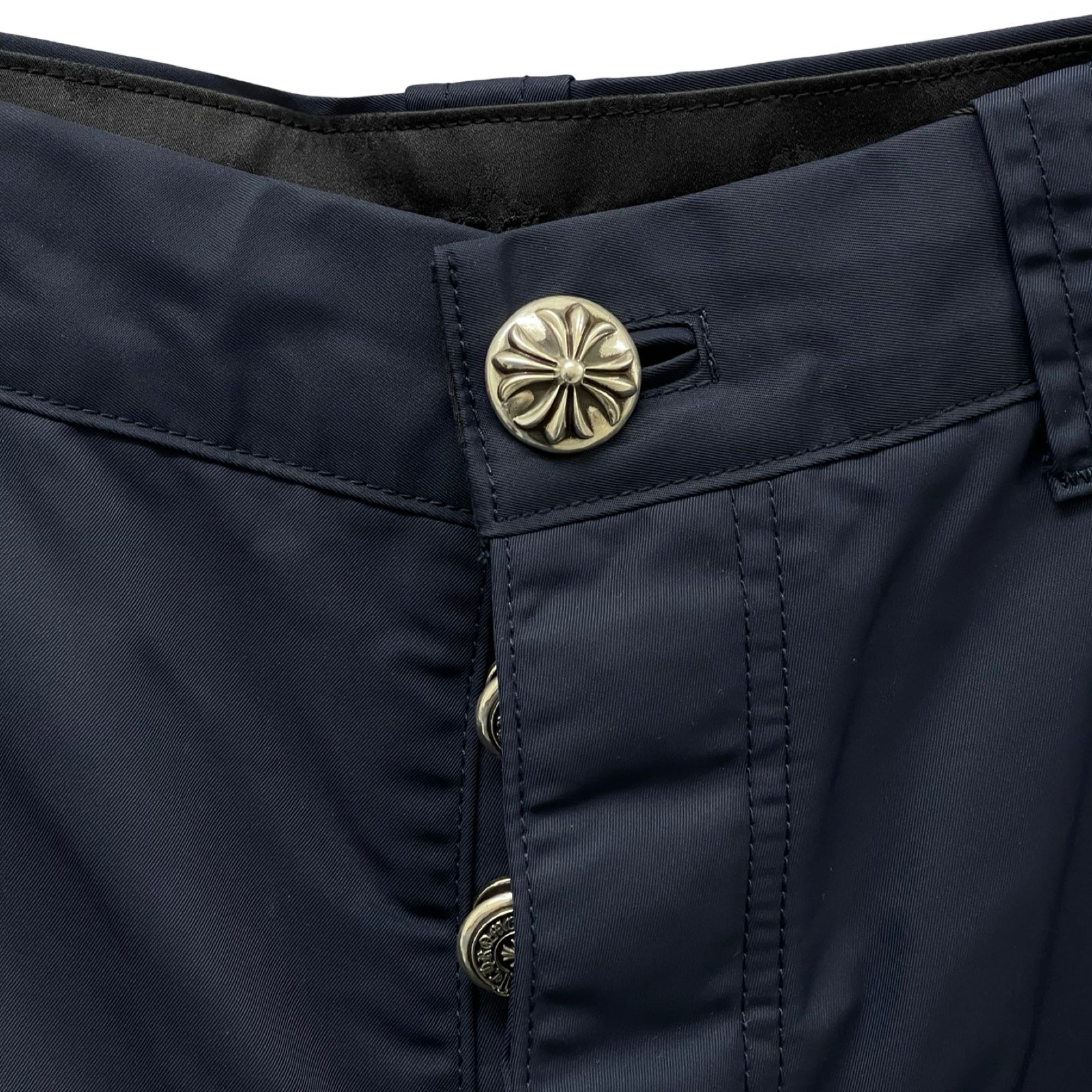 CHROME HEARTS Ynot Nylon Leather Cross Patch Shorts Size 32