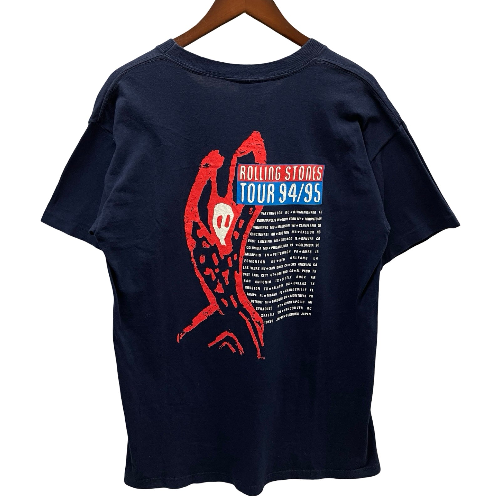 Vintage 90's The Rolling Stones Voodoo Lounge Tour 94/95 S/S Tee Size L