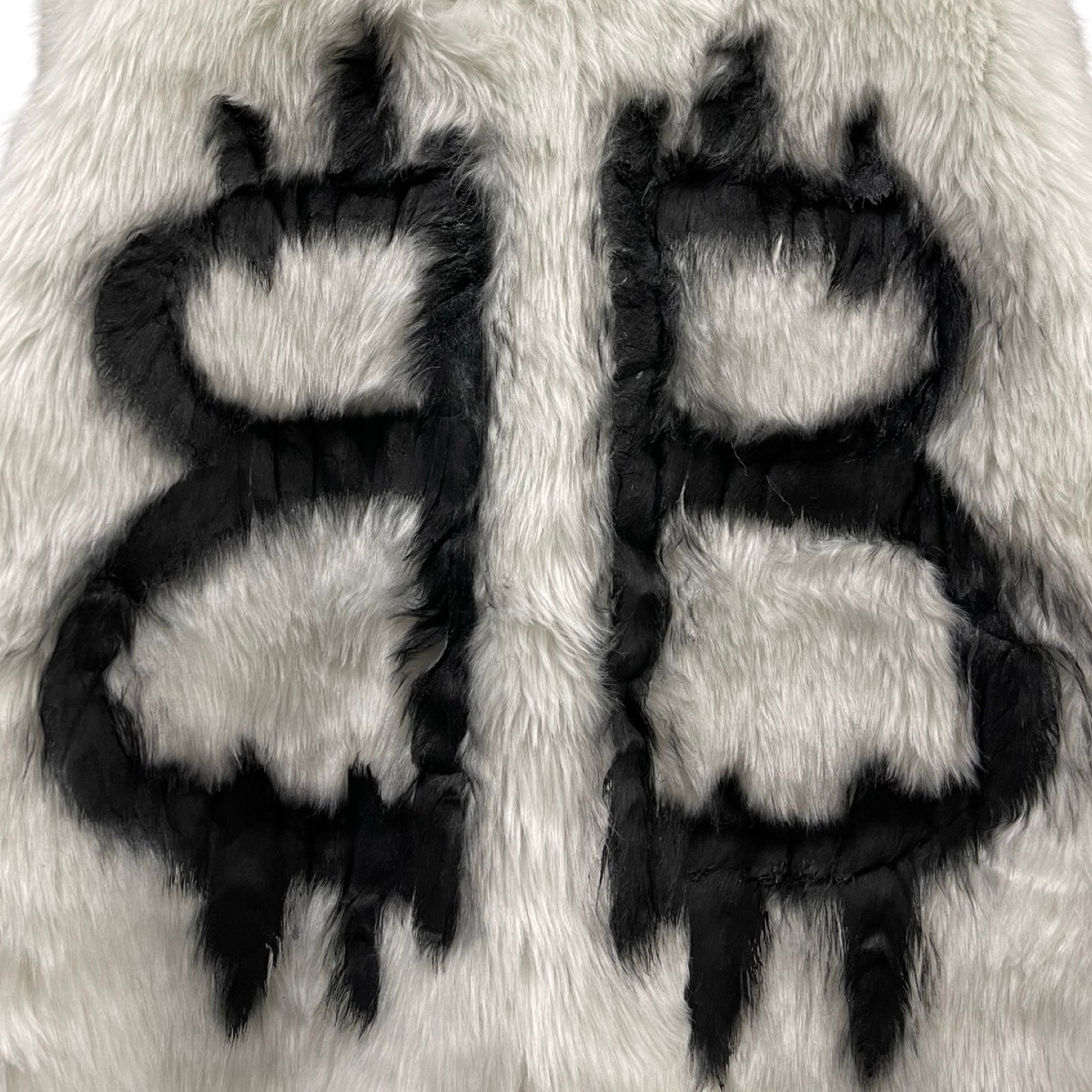 BALENCIAGA 2022AW Back BB Fur Coat Jacket 721789 TNQ30 Size 32