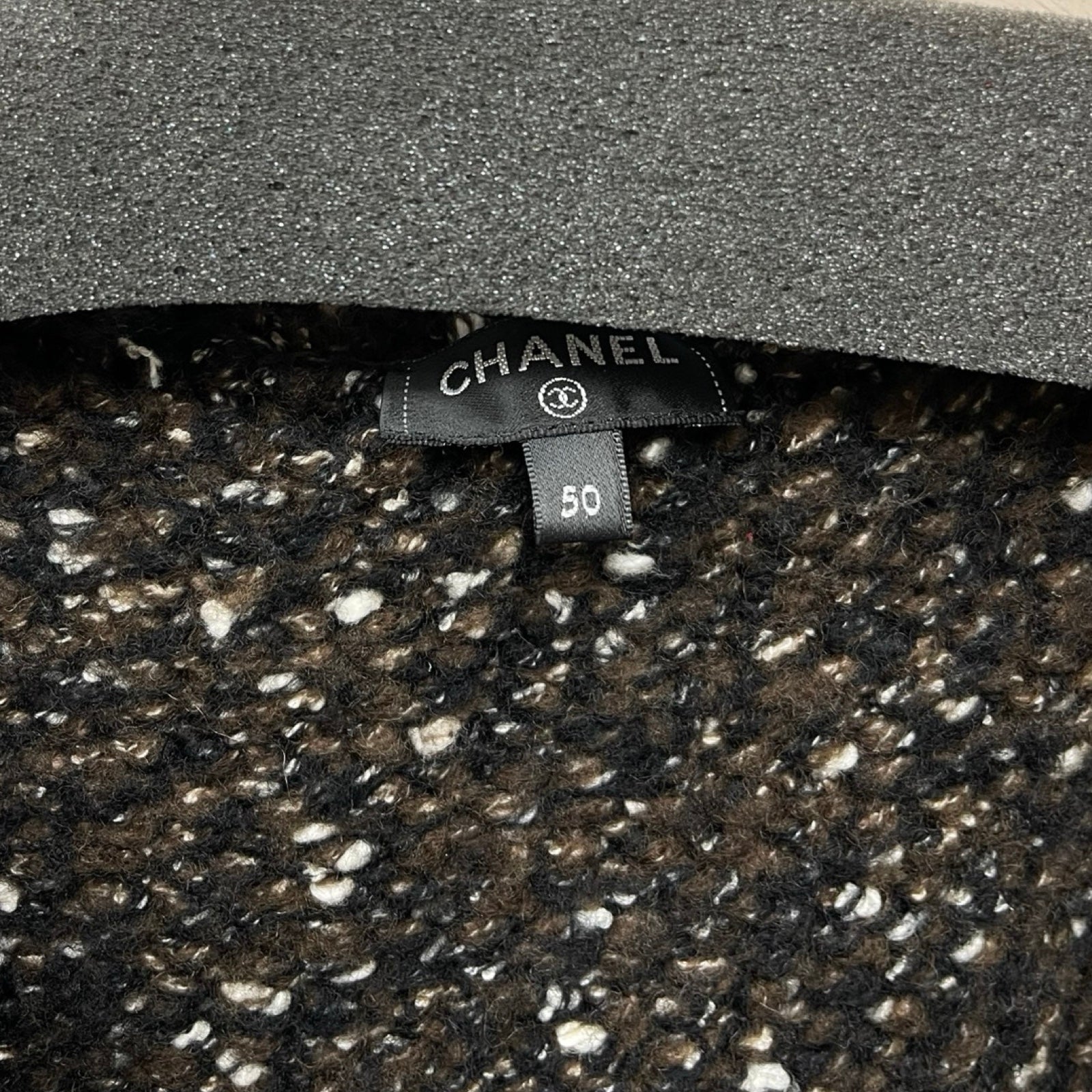 CHANEL 2018AW Wool Cotton Sweater Cardigan P59240K07783 Size 50