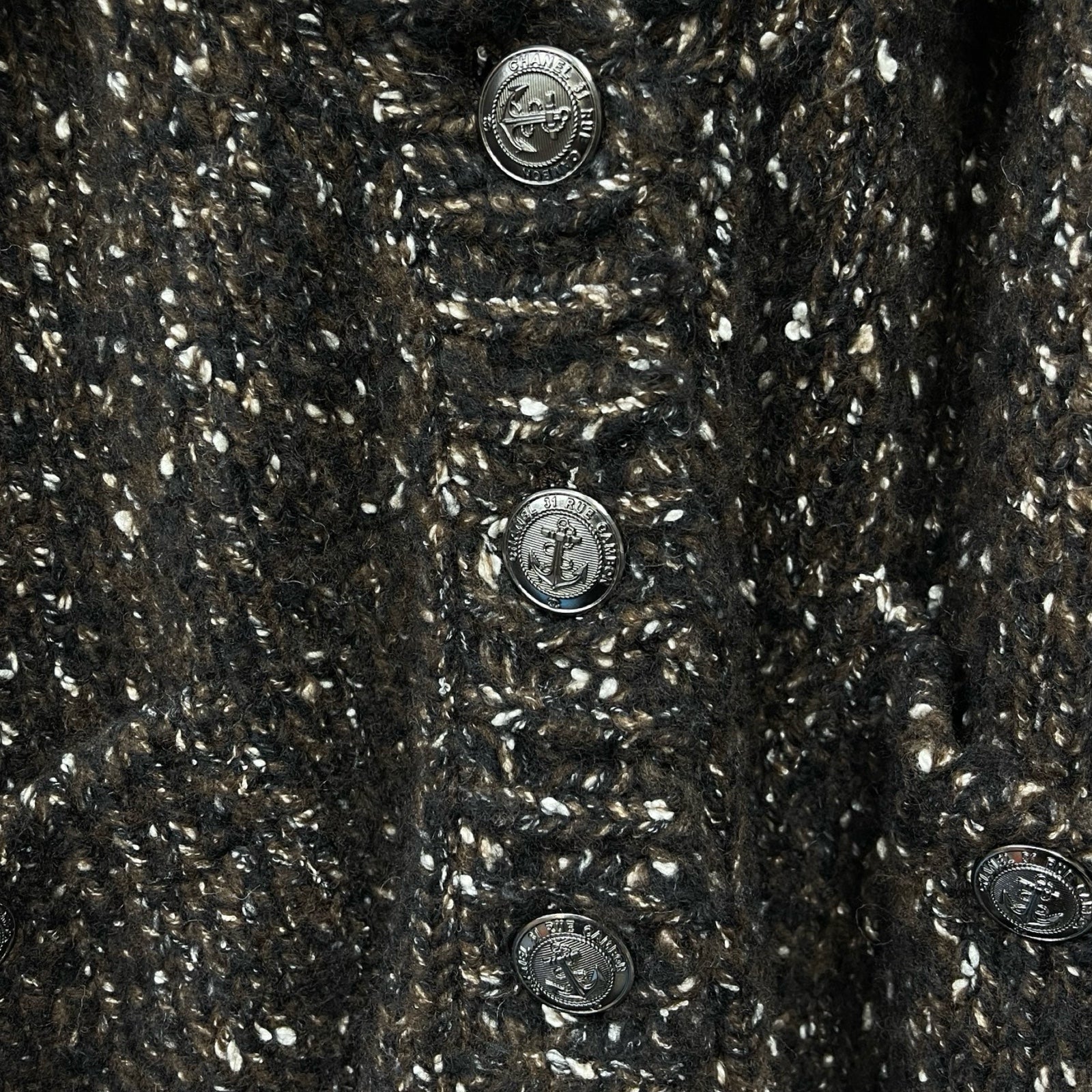 CHANEL 2018AW Wool Cotton Sweater Cardigan P59240K07783 Size 50