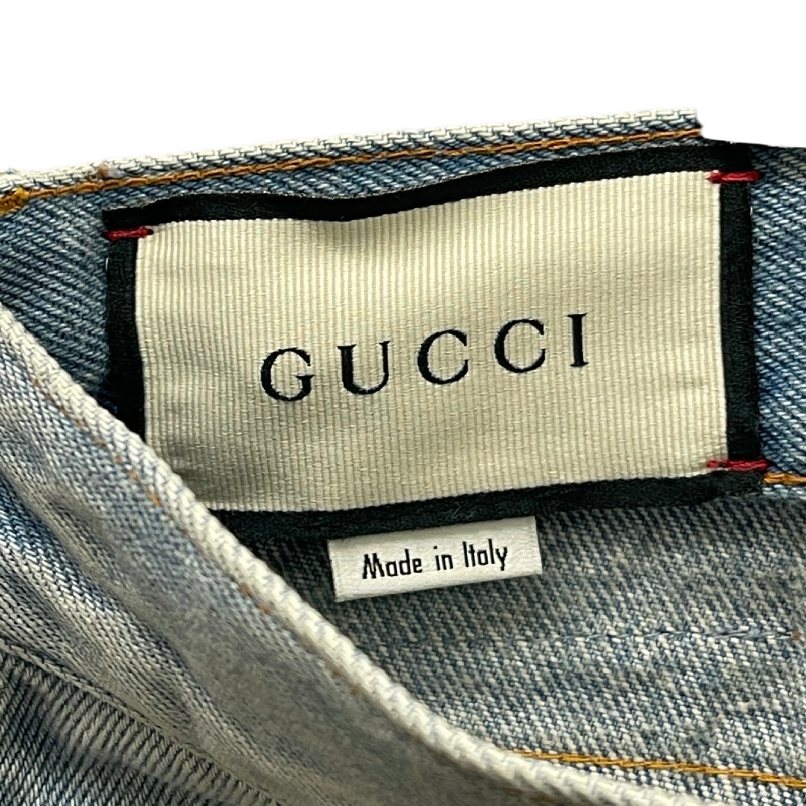 GUCCI 2018SS Web Stripe Tapered Denim Pants 430368 XR606 Size 33