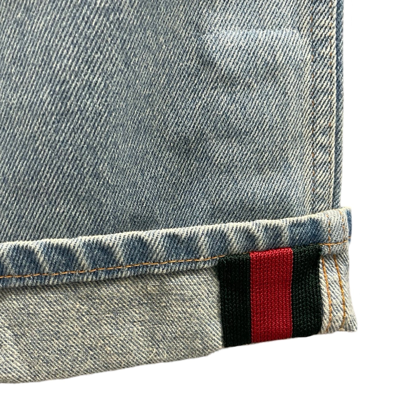 GUCCI 2018SS Web Stripe Tapered Denim Pants 430368 XR606 Size 33