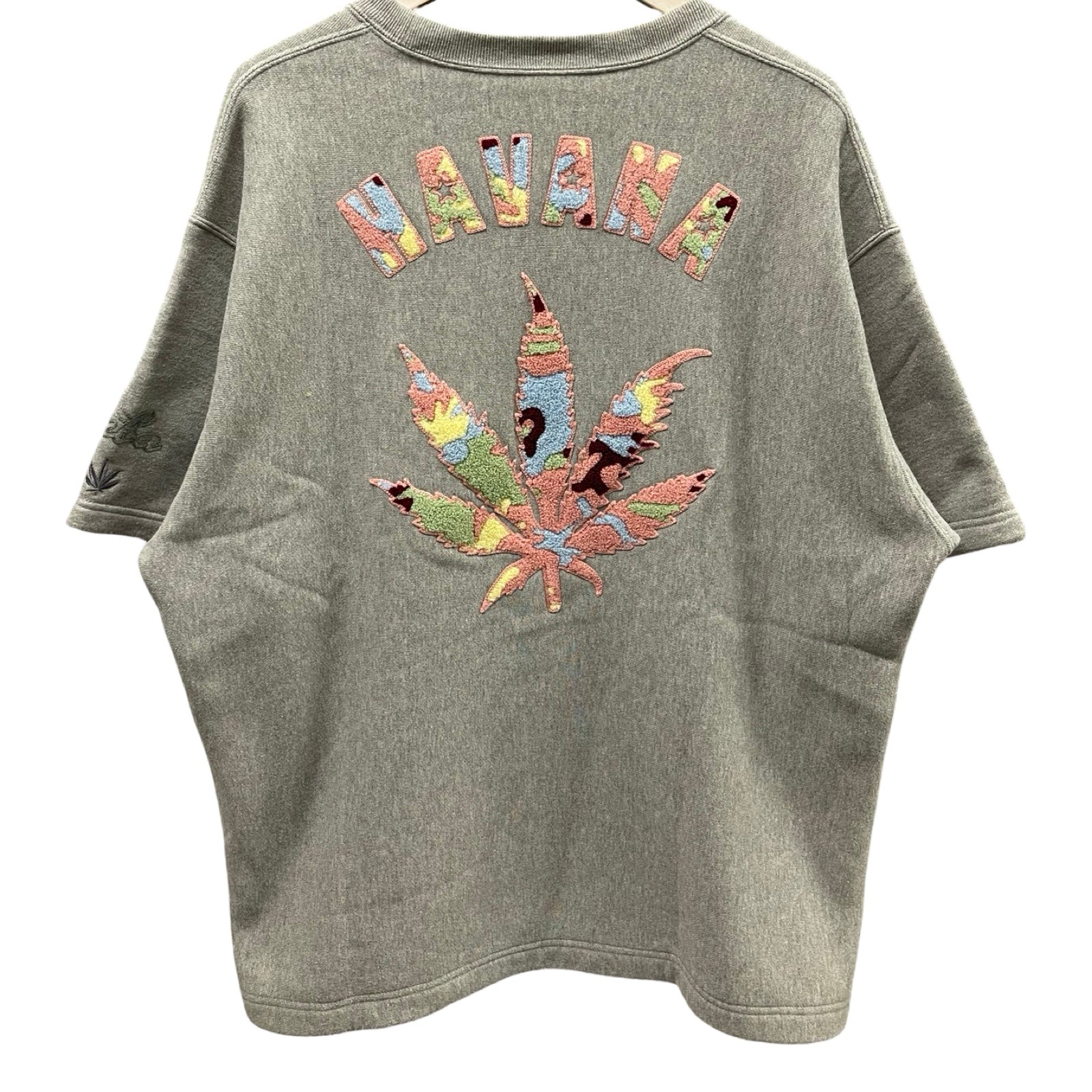 lucien pellat-finet HAVANA Leaf Logo Cotton Sweat Tee Size L