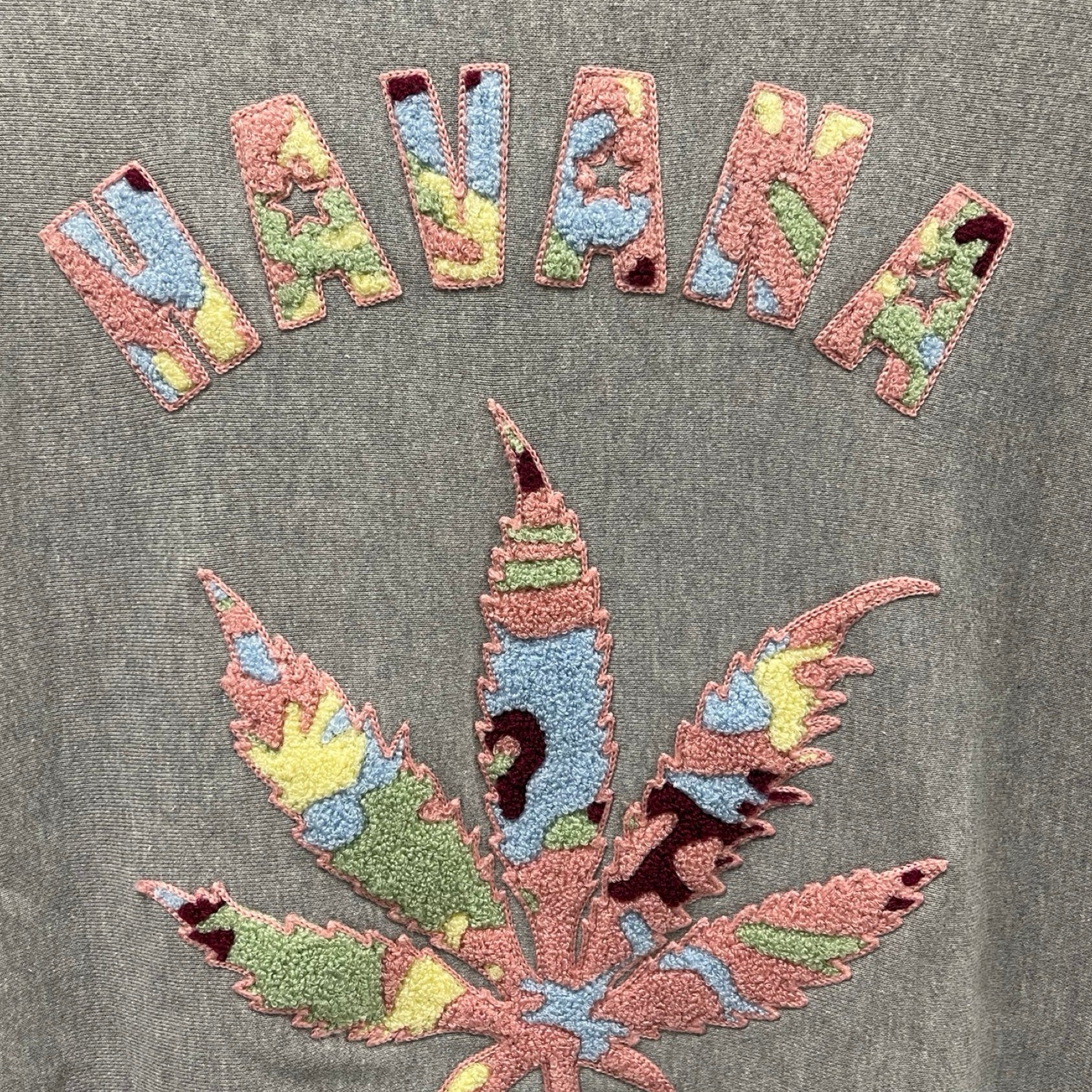 lucien pellat-finet HAVANA Leaf Logo Cotton Sweat Tee Size L