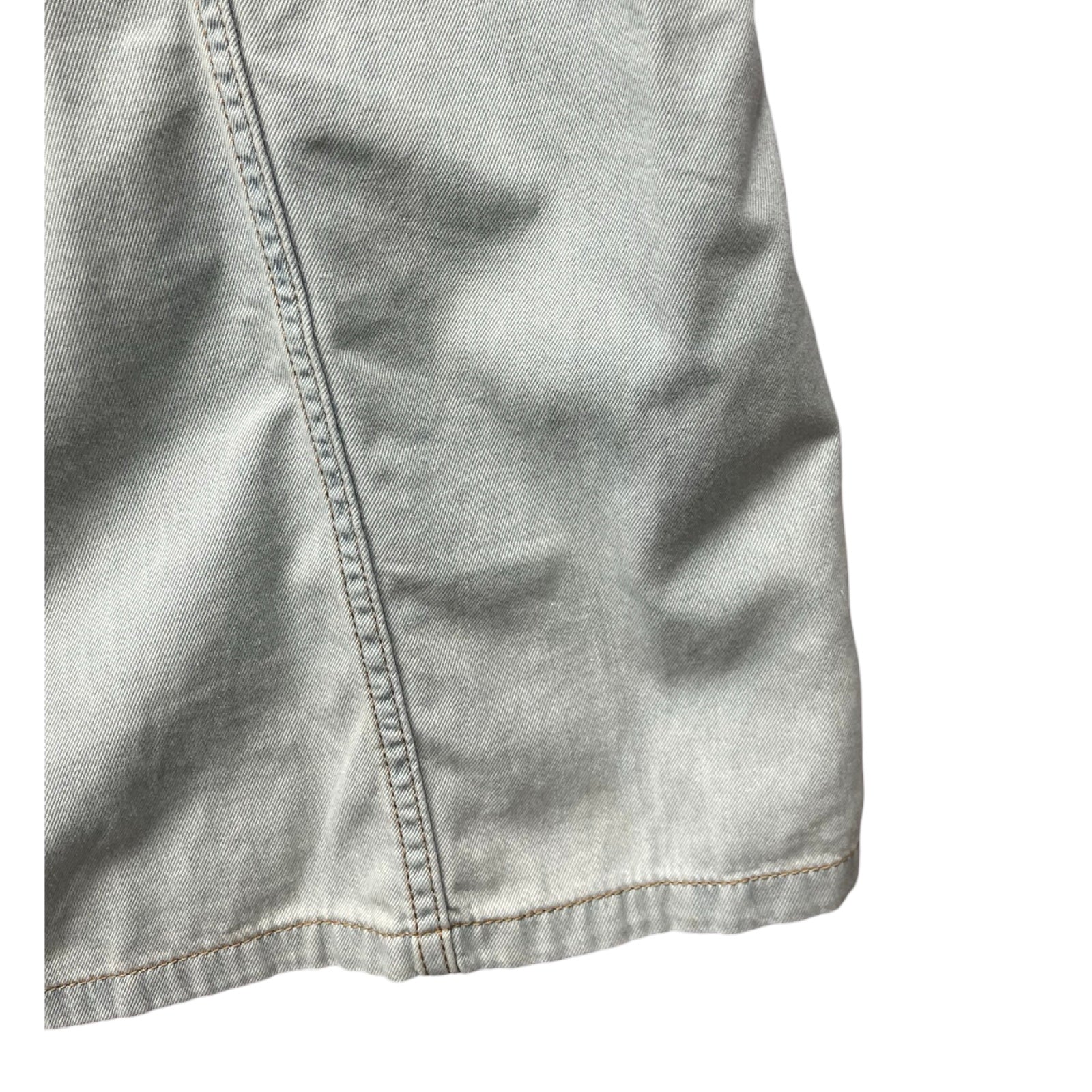 BALMAIN Lace Up Denim Short Sleeve Hoodie S7H8024044 Size XS