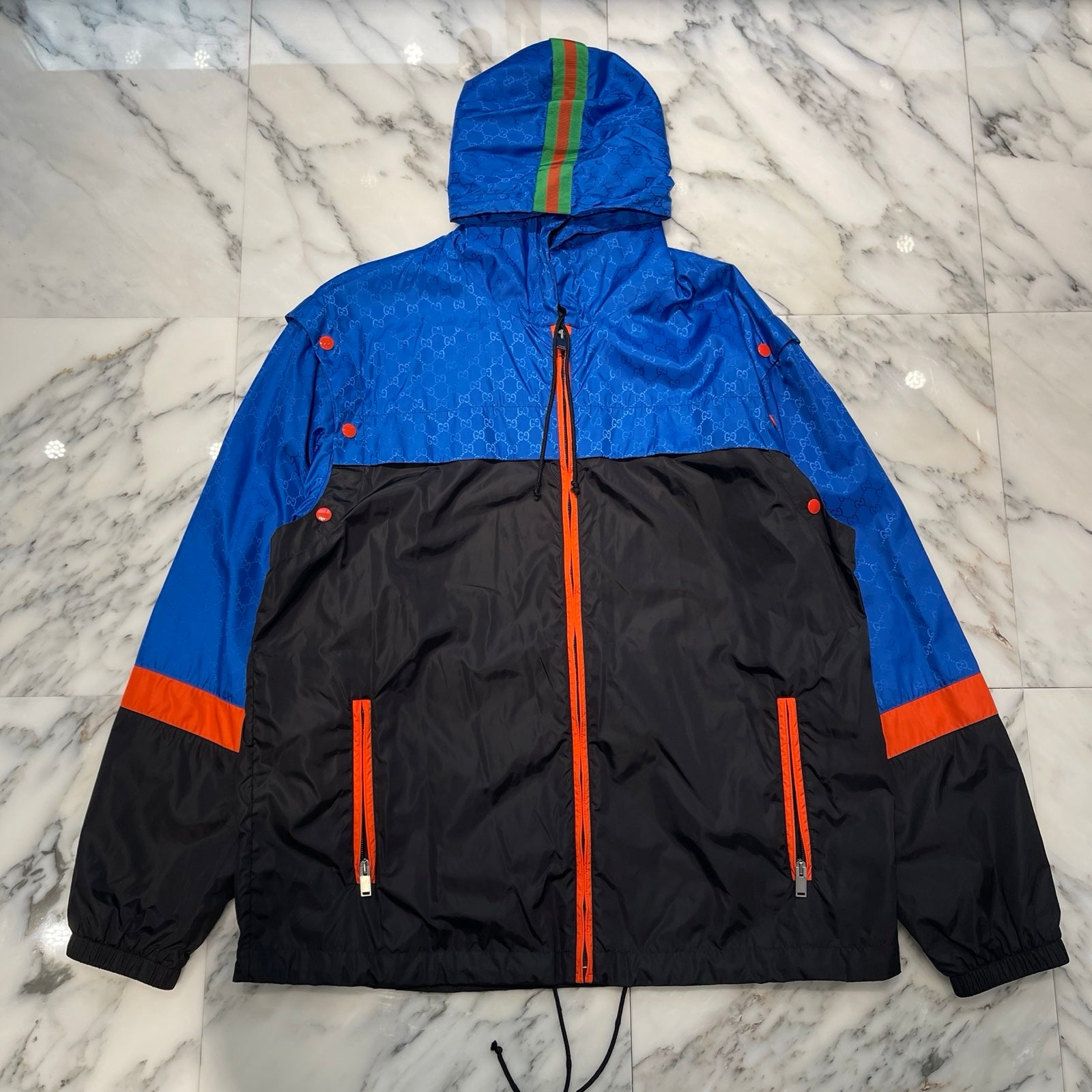 GUCCI 2019AW Michele GG Jacquard Nylon Tech Jacket 68551 Z4039 Size 44 グッチ ミケーレGG ジャカード ナイロンテックジャケット サイズ44