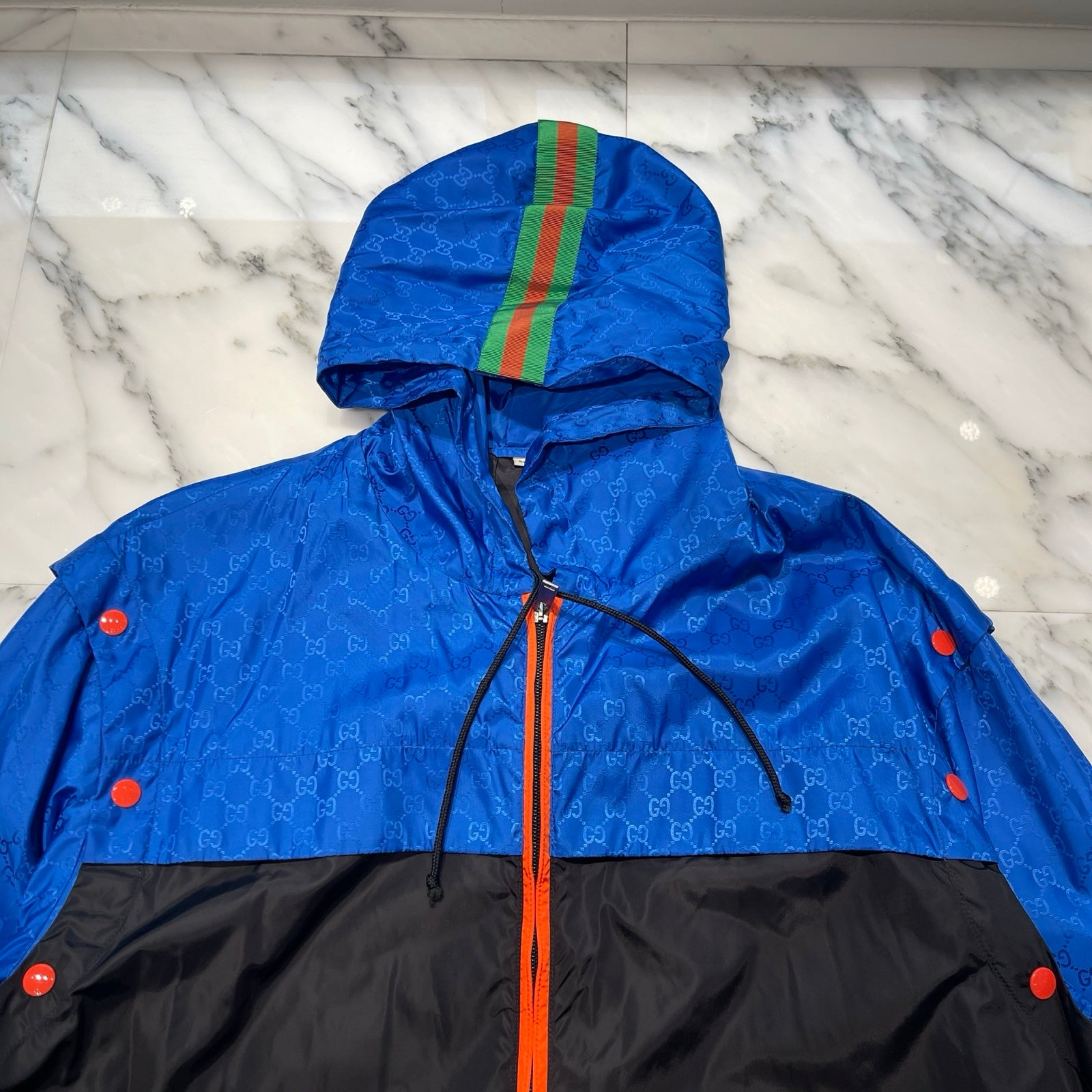 GUCCI 2019AW Michele GG Jacquard Nylon Tech Jacket 68551 Z4039 Size 44 グッチ ミケーレGG ジャカード ナイロンテックジャケット サイズ44