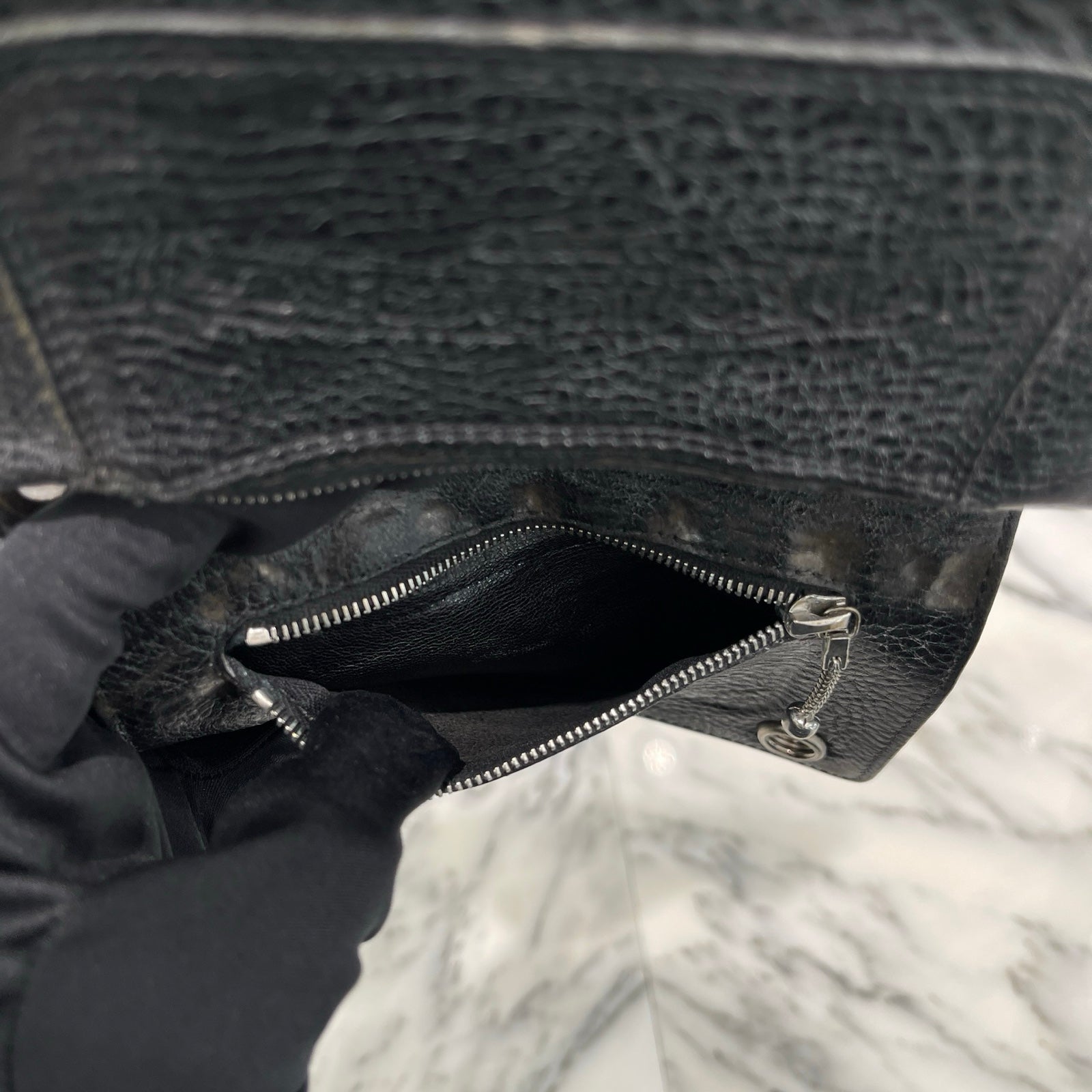 CHROME HEARTS 2 Zip Cross Ball Button Leather Wallet クロムハーツ 2ジップ クロスボールボタン レザーウォレット