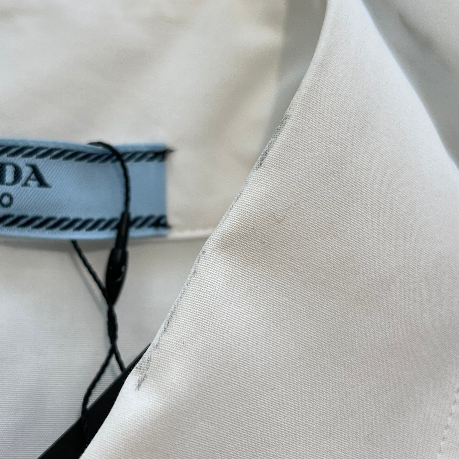 PRADA 2021AW Nylon Arm Panel Triangle Logo Plate Shirt P415F S212 1YY2 Size 36 プラダ アームナイロン切替トライアングルロゴプレートシャツ サイズ36