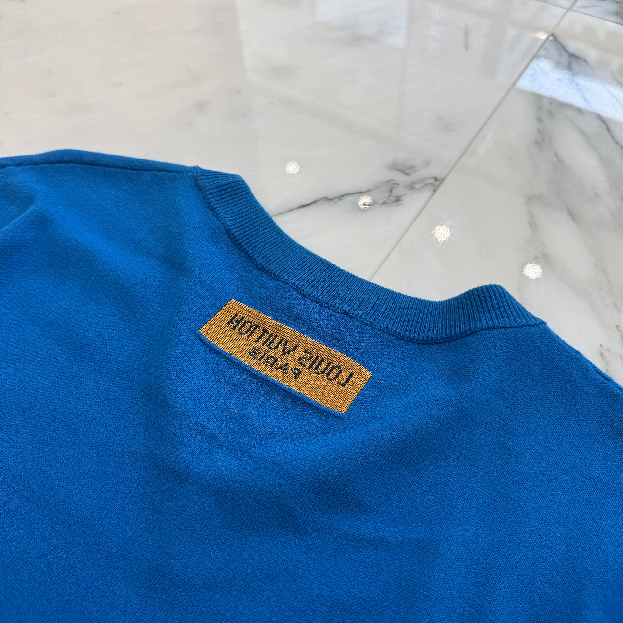 LOUIS VUITTON 2021AW Everyday LV Crewneck Short Sleeved Knit Tee HLN84W Size 4L ルイヴィトン エブリデイLV クルーネック 半袖ニットTシャツ サイズ4L