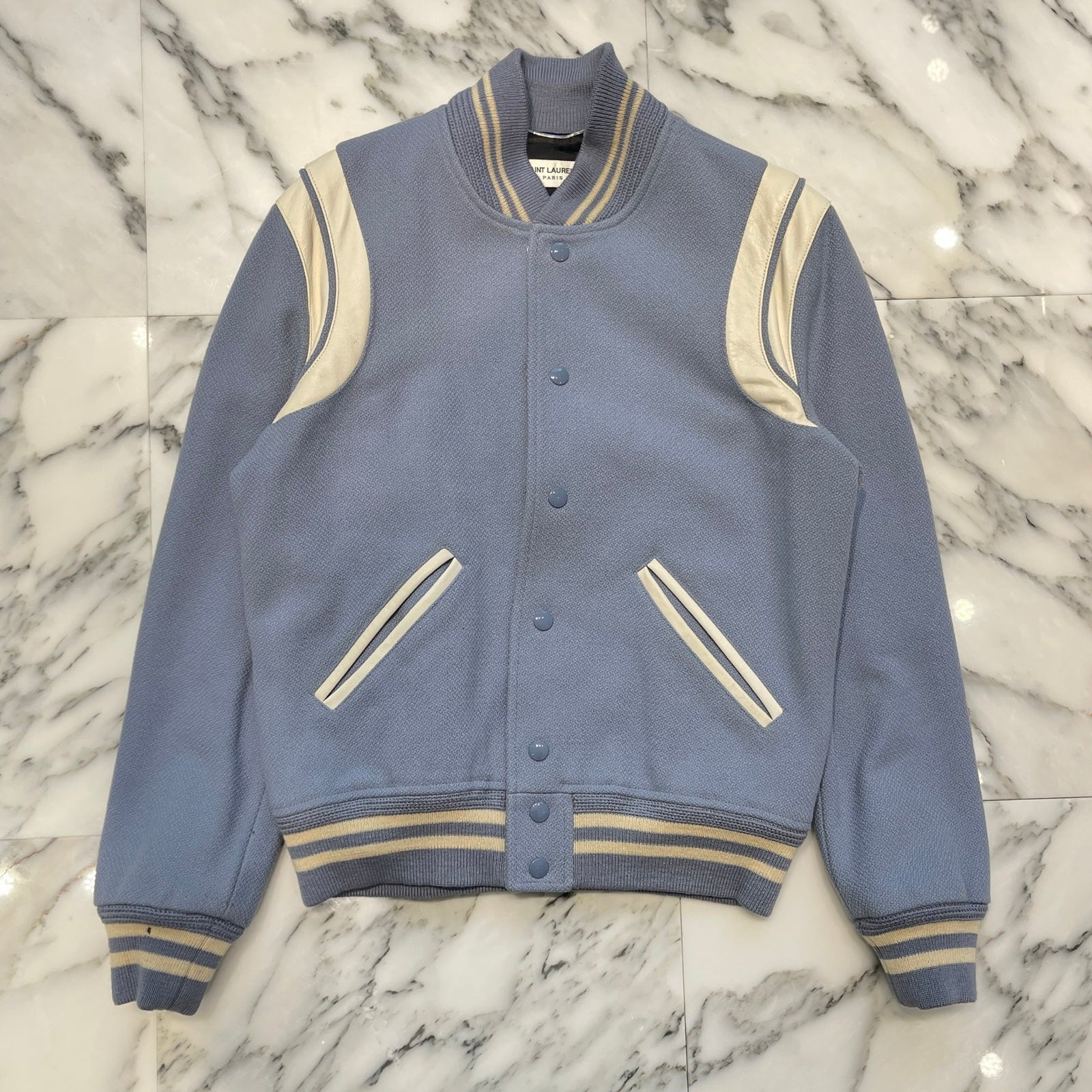 SAINT LAURENT PARIS 2016AW Woolblend Teddy Bomber Jacket 376283 Y180W 4375 Size M