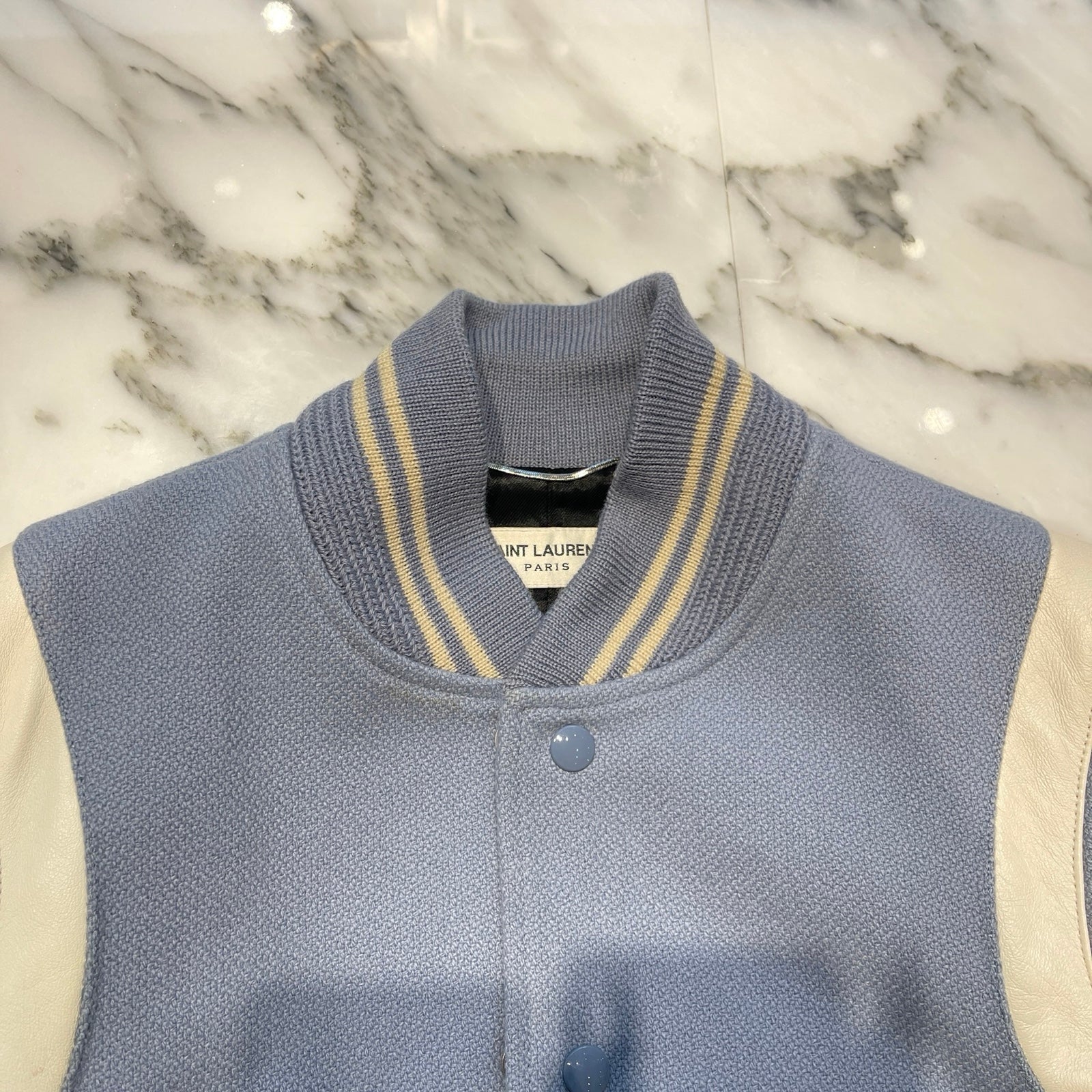 SAINT LAURENT PARIS 2016AW Woolblend Teddy Bomber Jacket 376283 Y180W 4375 Size M