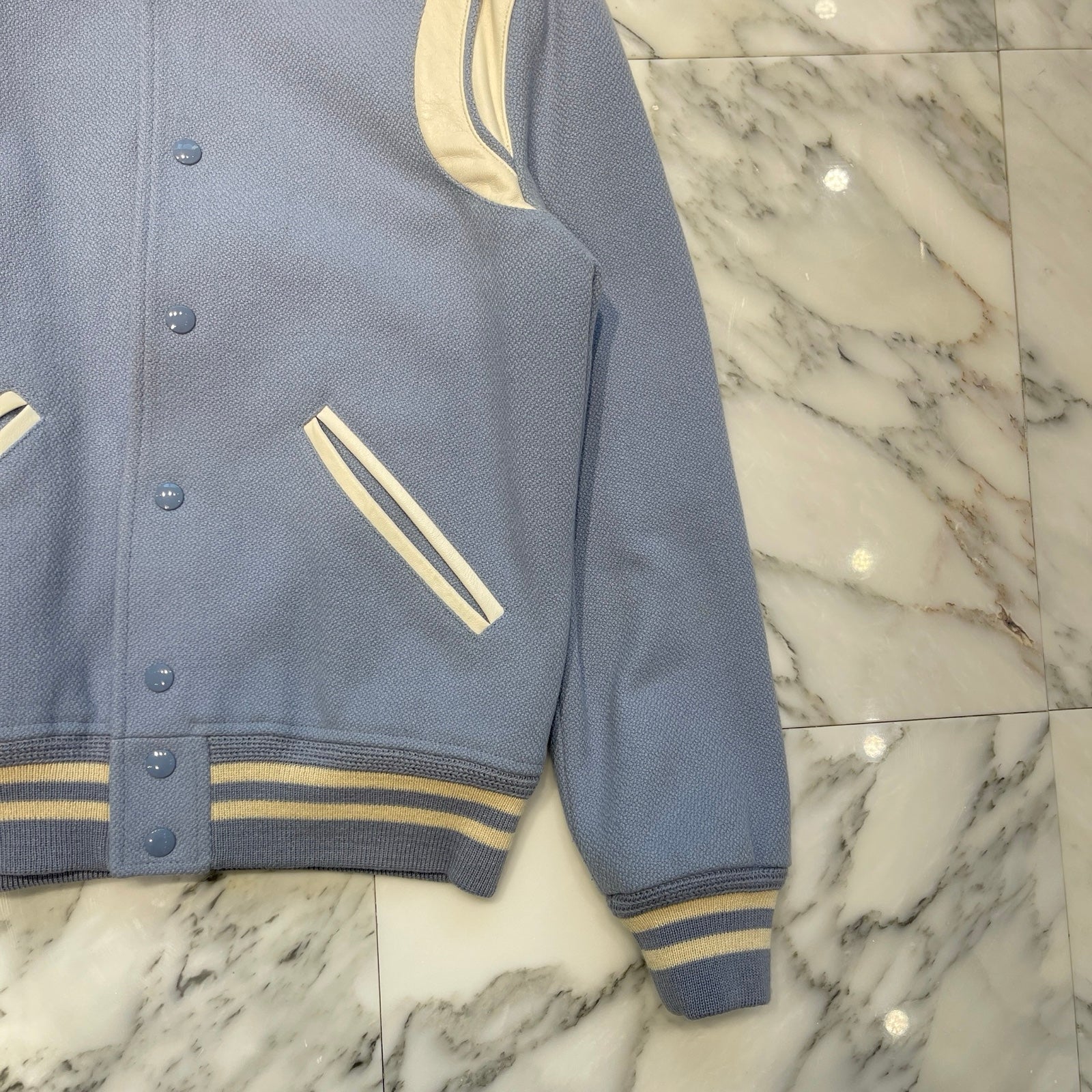 SAINT LAURENT PARIS 2016AW Woolblend Teddy Bomber Jacket 376283 Y180W 4375 Size M