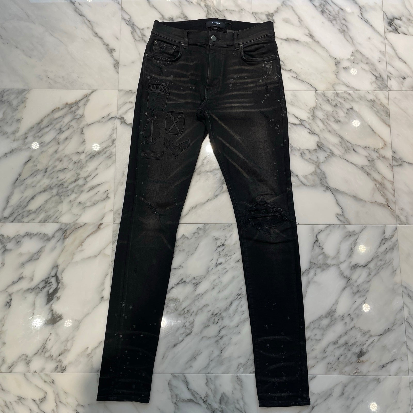 AMIRI Military Patch Stretch Skinny Denim Size 30
