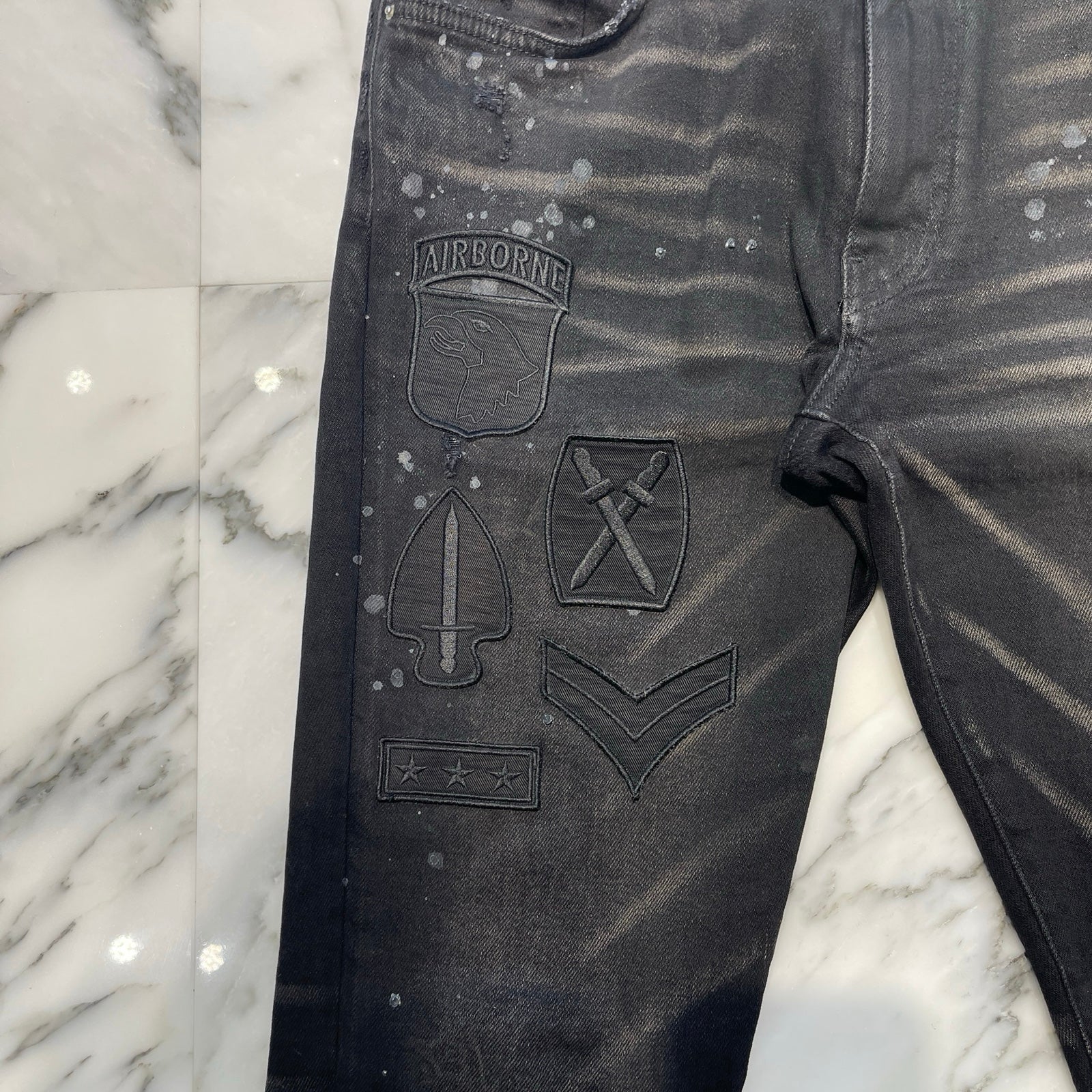 AMIRI Military Patch Stretch Skinny Denim Size 30