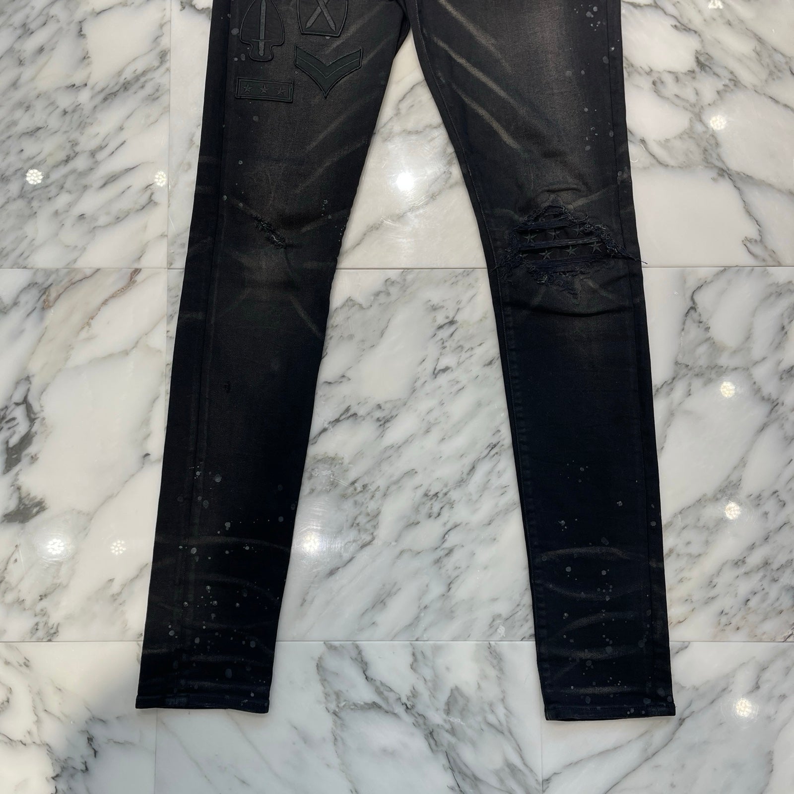 AMIRI Military Patch Stretch Skinny Denim Size 30