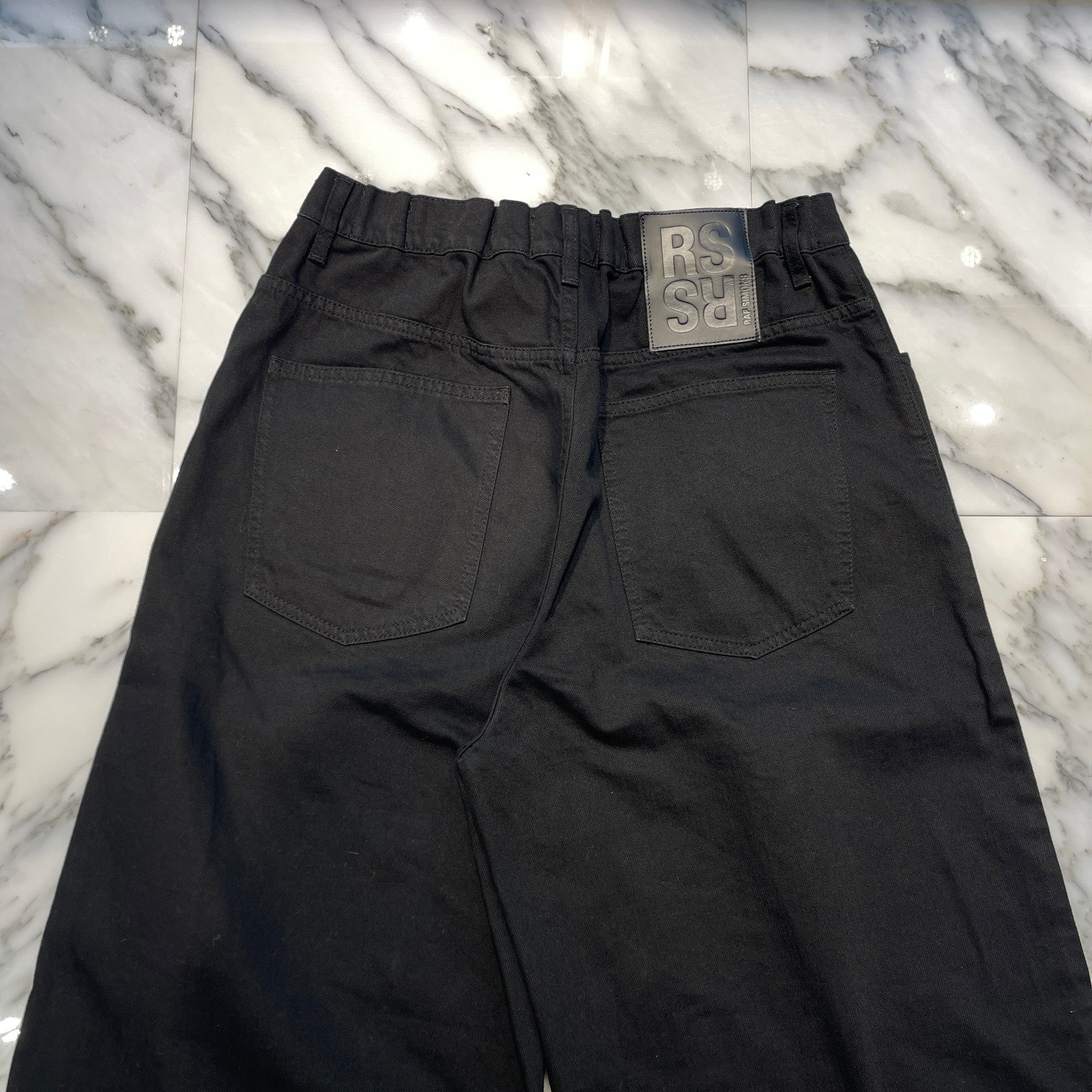RAF SIMONS 2023SS RS Patch Easy Long Skate Pants 231-M318 Size 30 ラフシモンズ RSレザーパッチ イージーロング スケートパンツ サイズ30