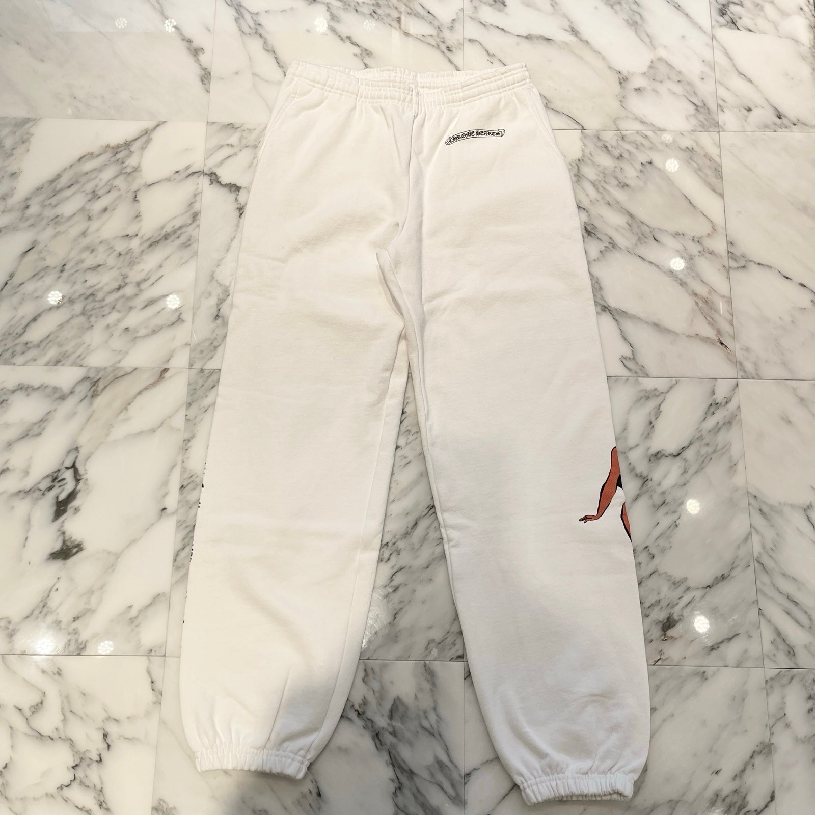 CHROME HEARTS × DEADLLY DOLL Zebra Logo Horseshoe Sweat Long Pants Size L クロムハーツ×デッドリードール ゼブラロゴ ホースシュー スウェットロングパンツ サイズL