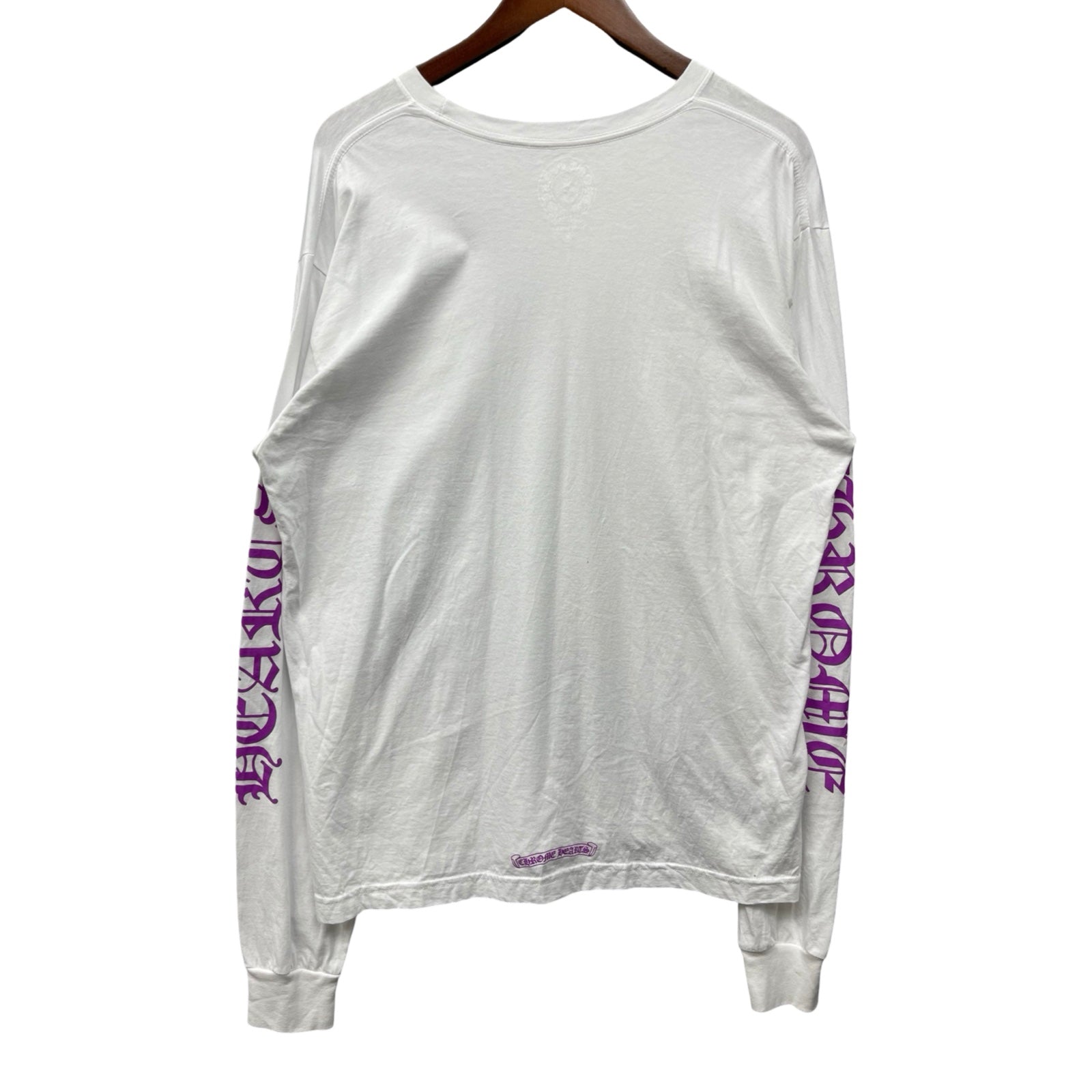 CHROME HEARTS Old English Neck Logo Pastel Purple L/S Tee Size XL