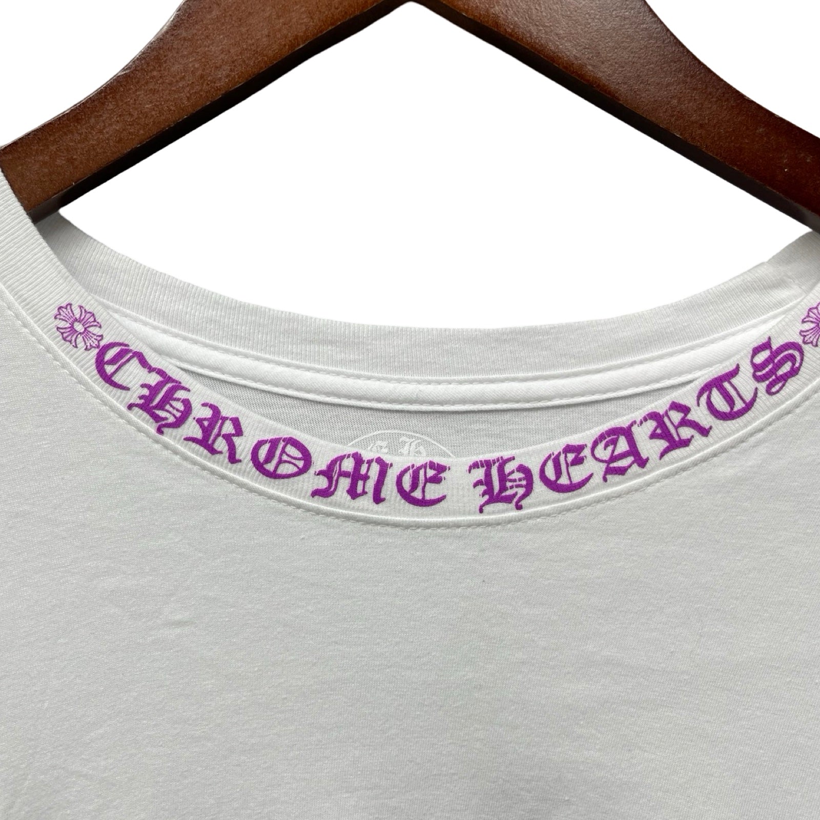 CHROME HEARTS Old English Neck Logo Pastel Purple L/S Tee Size XL