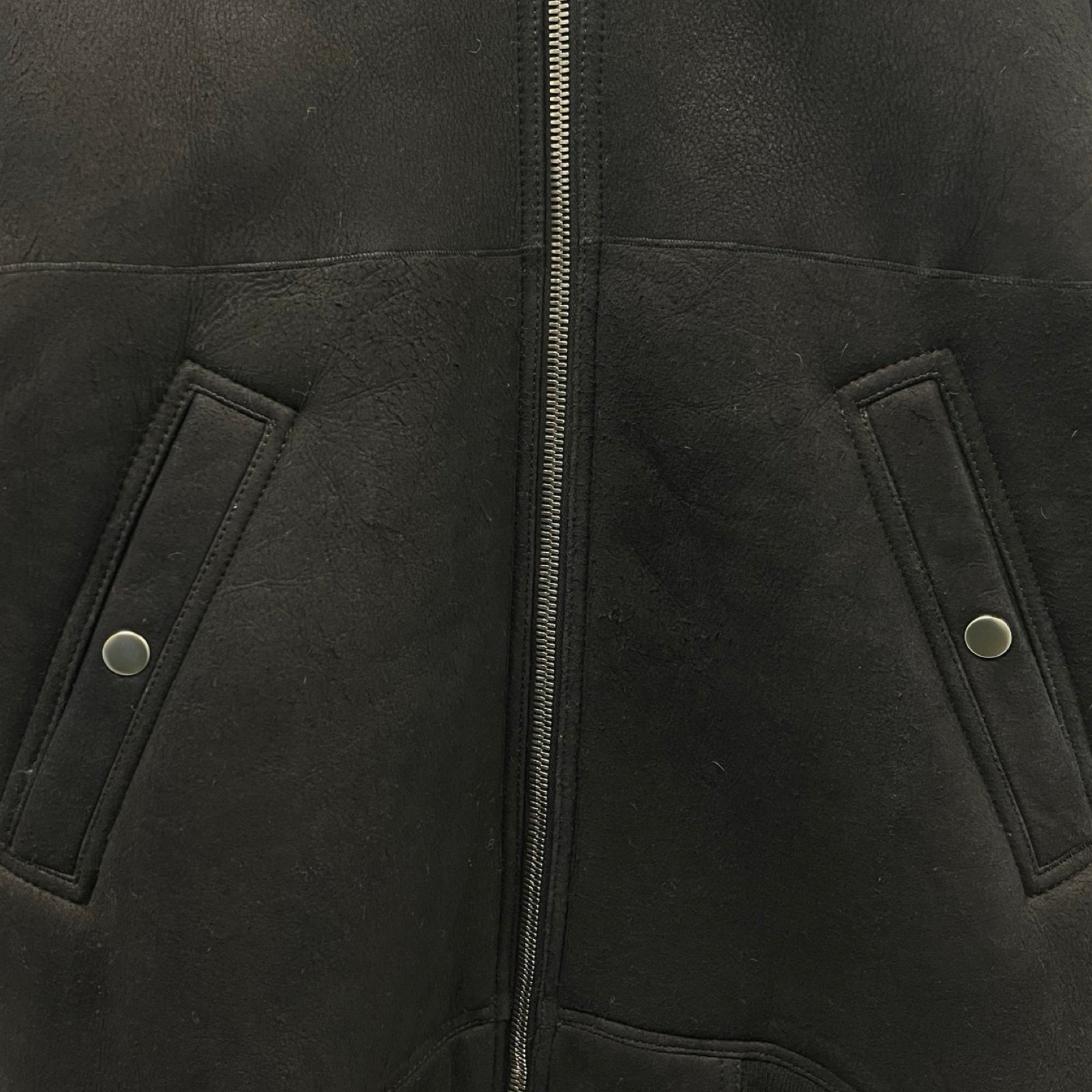 Rick Owens Shearing Flight Bomber Leather Jacket RU19F4785-LSHW Size 48