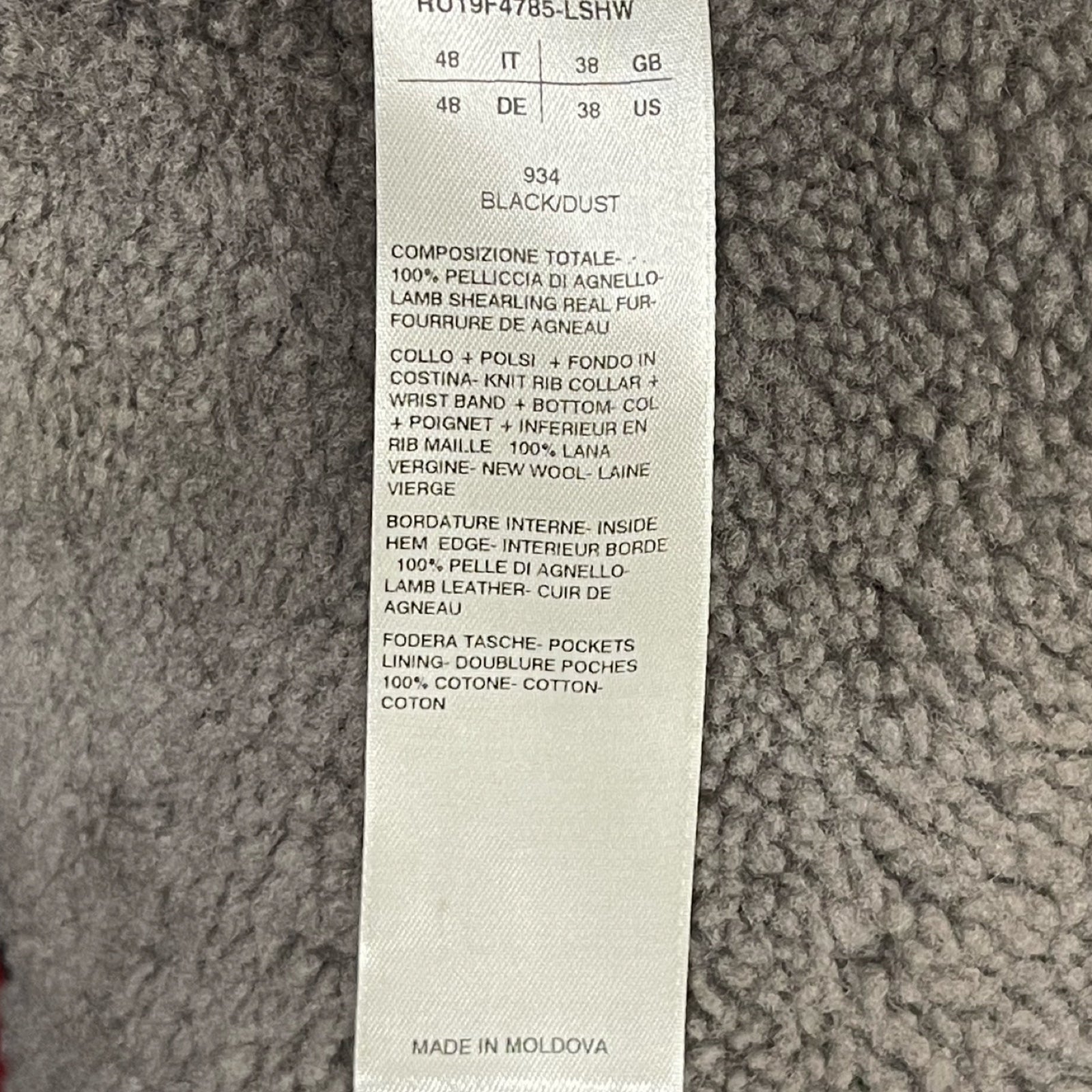 Rick Owens Shearing Flight Bomber Leather Jacket RU19F4785-LSHW Size 48