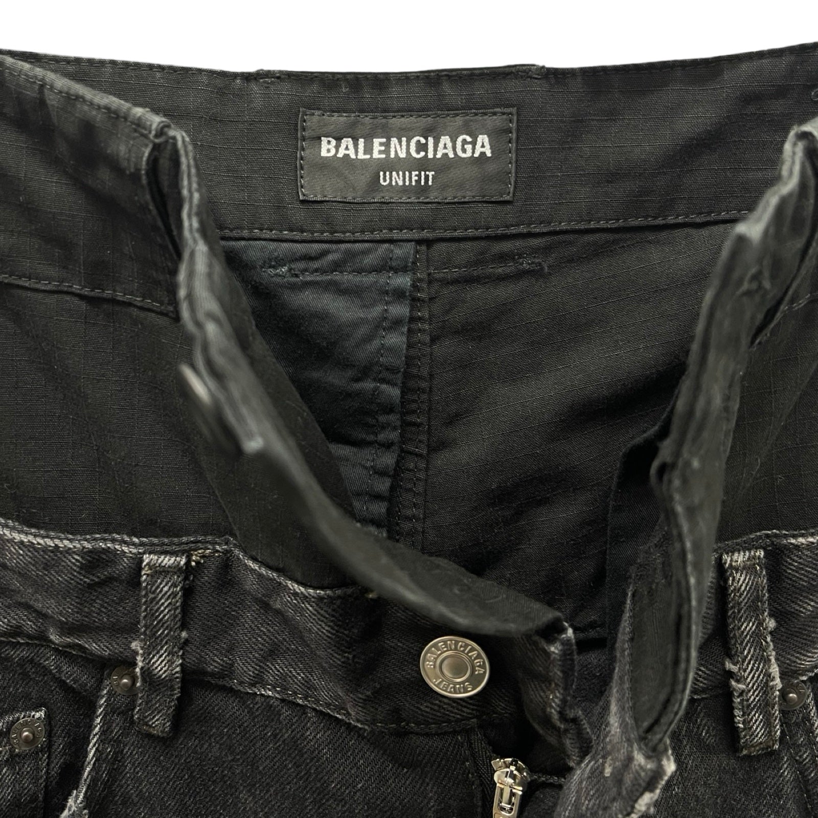 BALENCIAGA 2021AW Layered Wide Denim Pants 661609 TBP47 Size XS