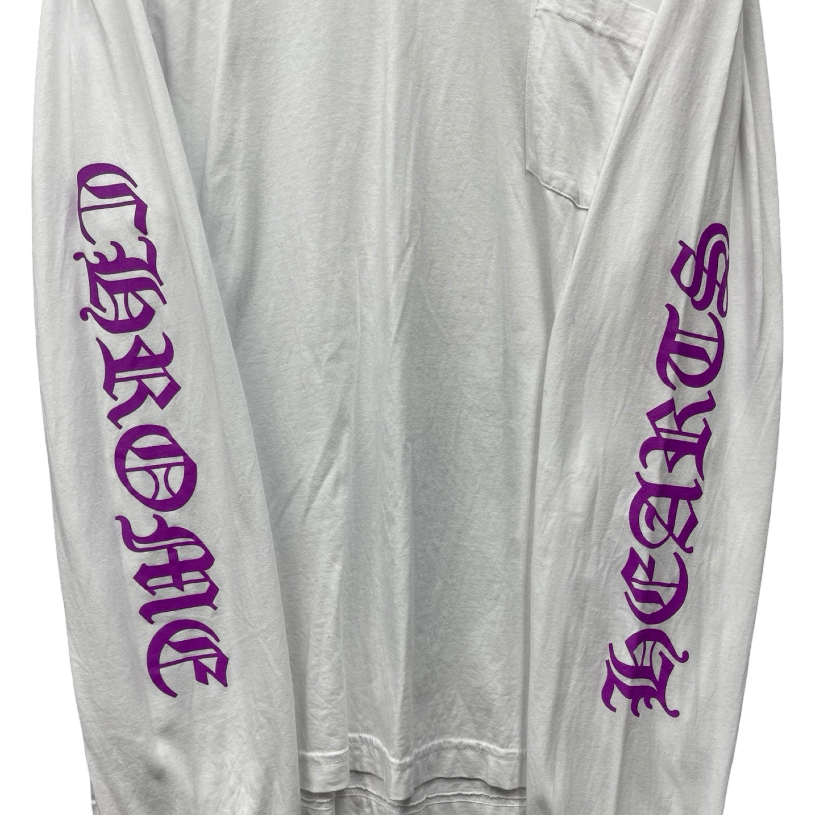 CHROME HEARTS Old English Neck Logo Pastel Purple L/S Tee Size XL