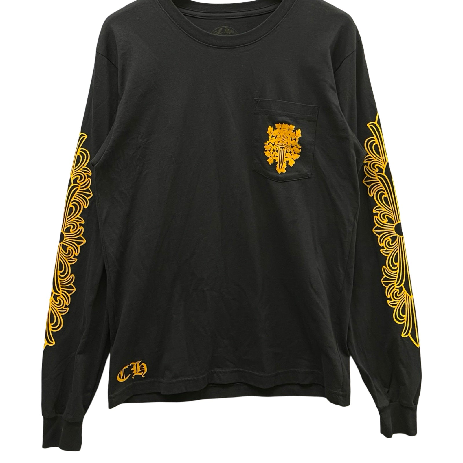 CHROME HEARTS Yellow Dagger Long Sleeve Tee Size M